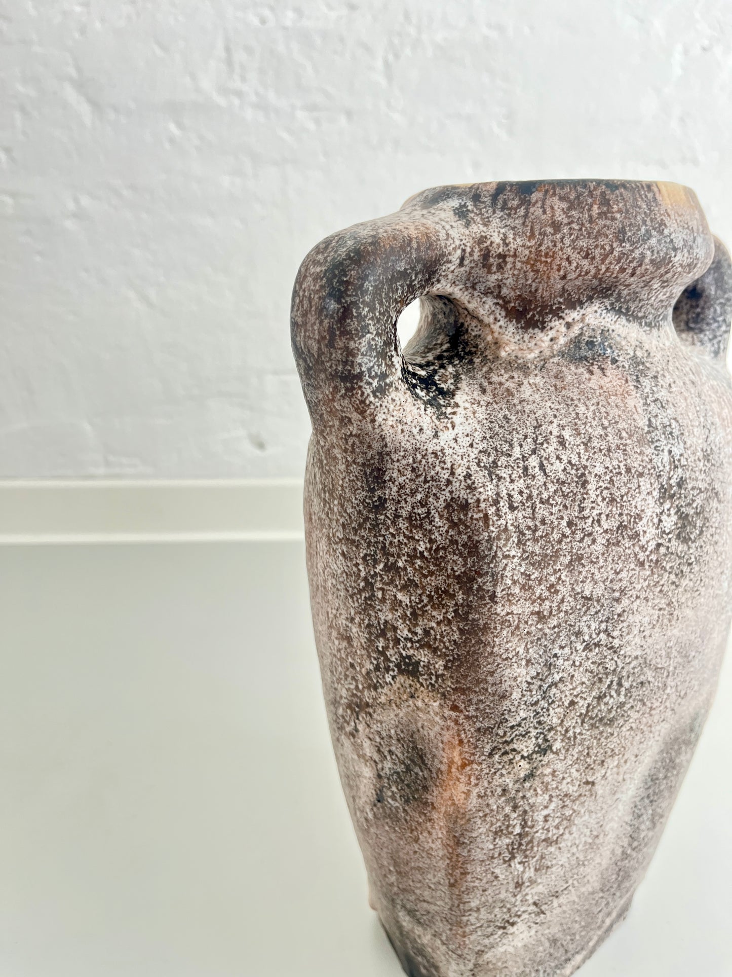 Vintage Lava Style Grey Brown Amphora Vase, West Germany, 1970s