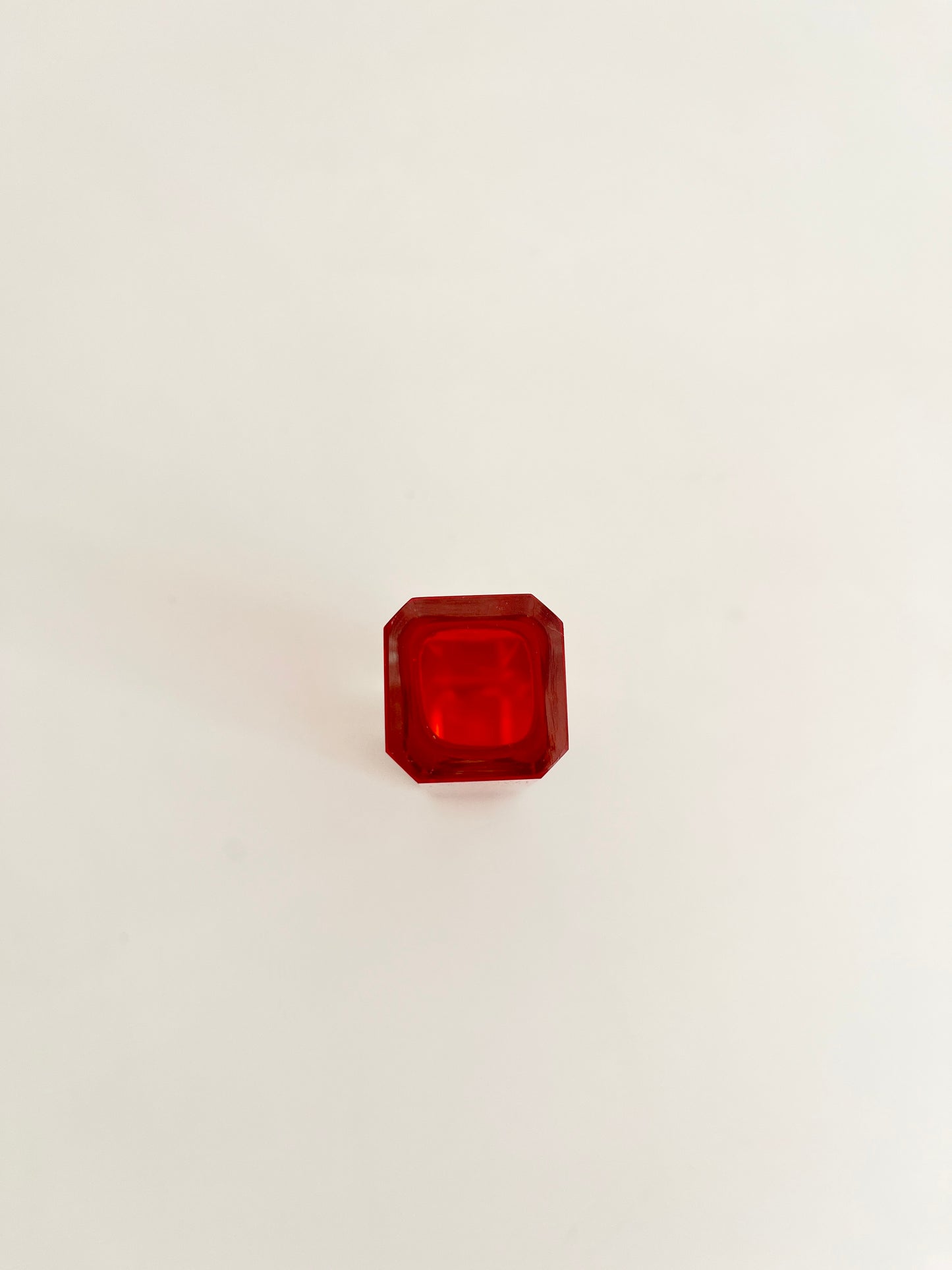 Vintage Red Cased Glass Vase by VEB Kunstglas Ilmenau, GDR, 1970s