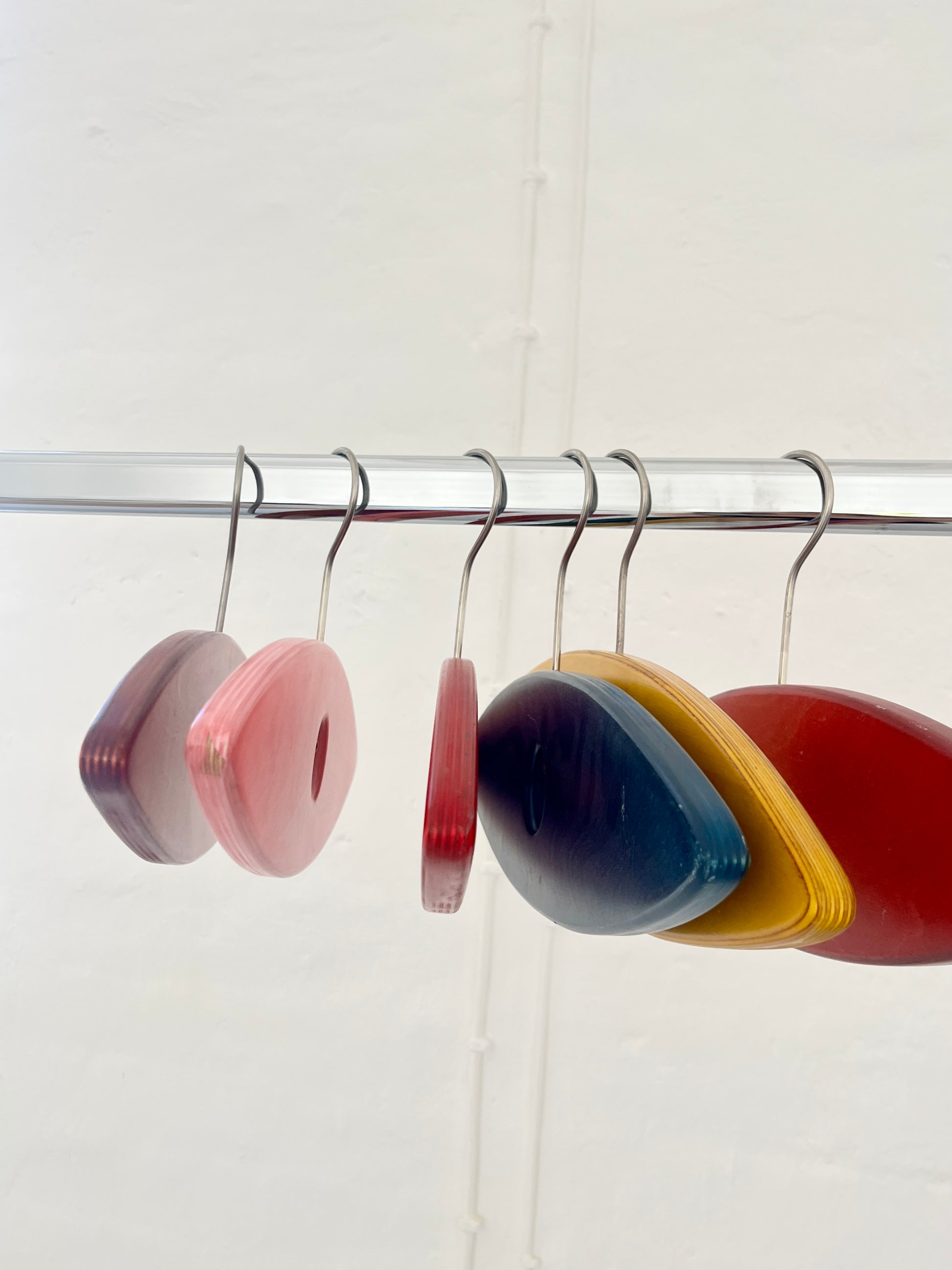 Postmodern Wall Hooks,Set of 7, Ellipse Form, Germany, 1980s