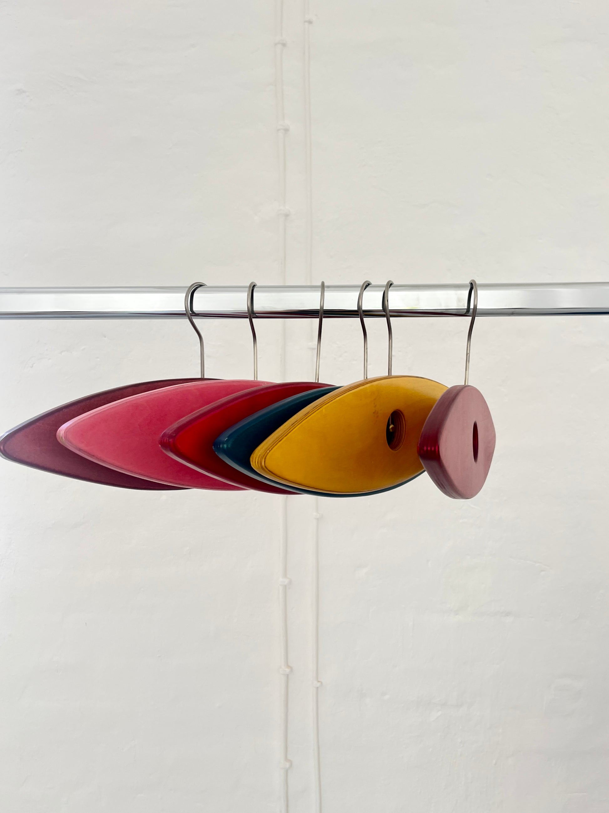 Postmodern Wall Hooks,Set of 7, Ellipse Form, Germany, 1980s