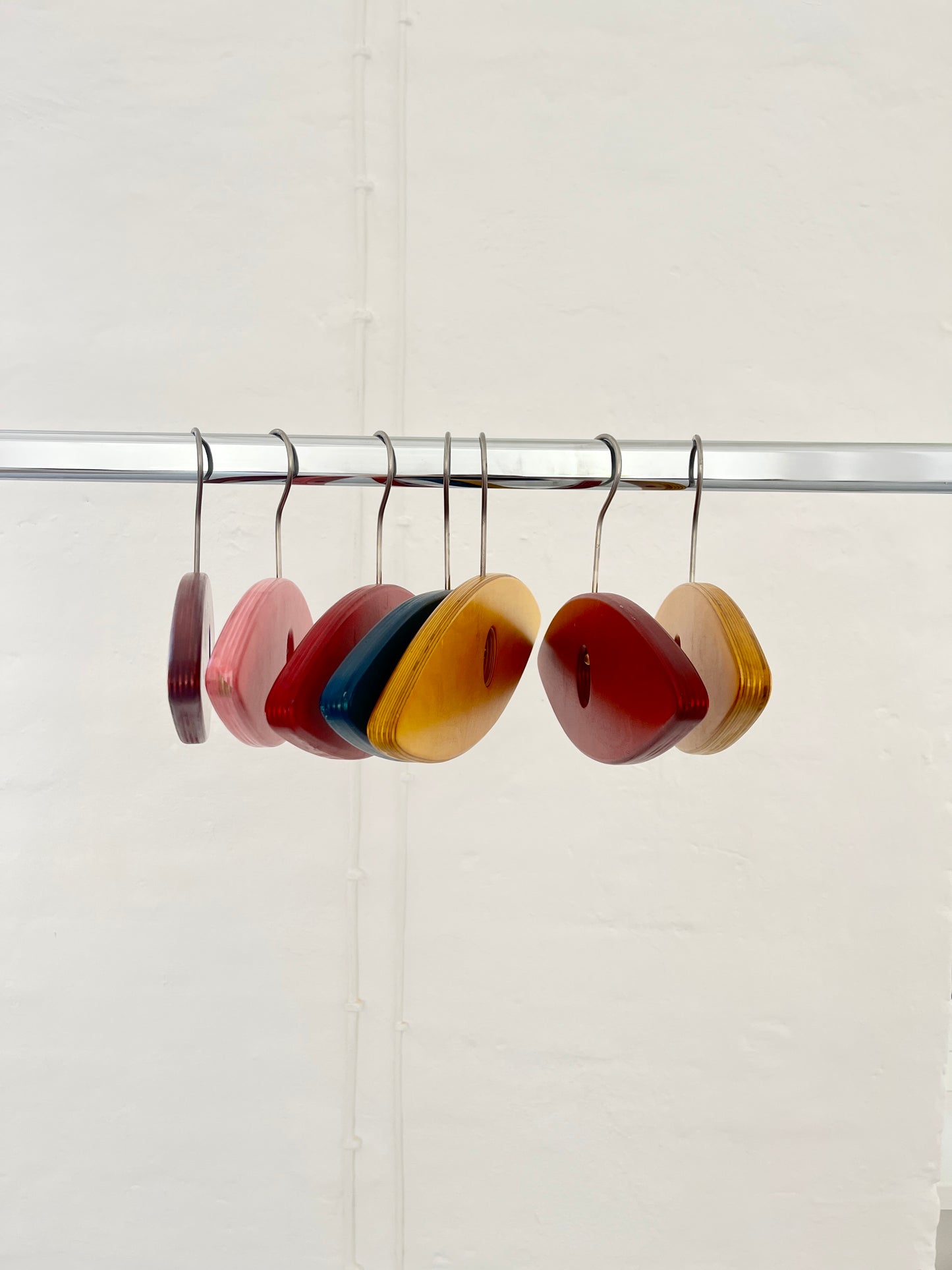 Postmodern Wall Hooks,Set of 7, Ellipse Form, Germany, 1980s