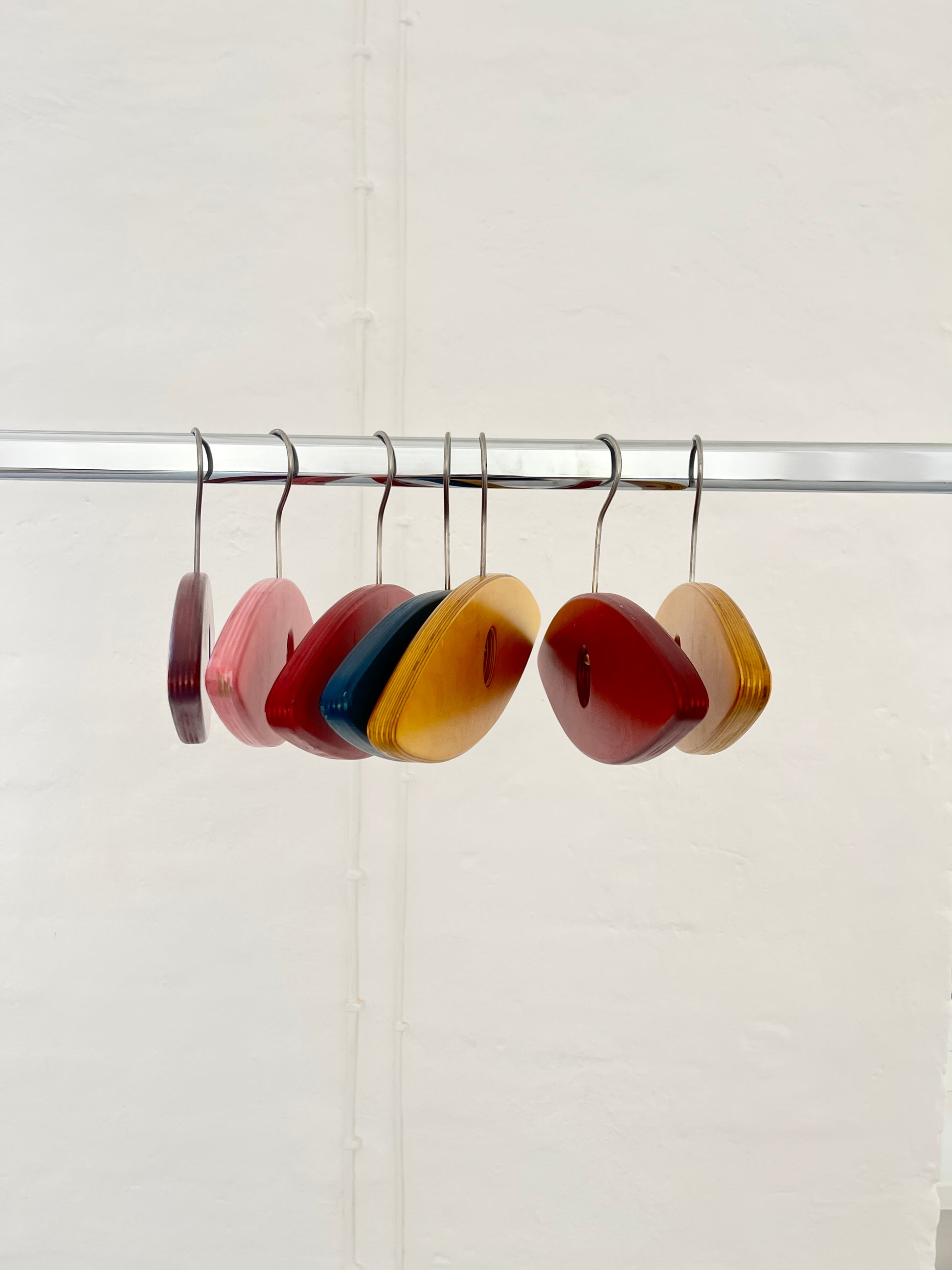 Postmodern Wall Hooks,Set of 7, Ellipse Form, Germany, 1980s