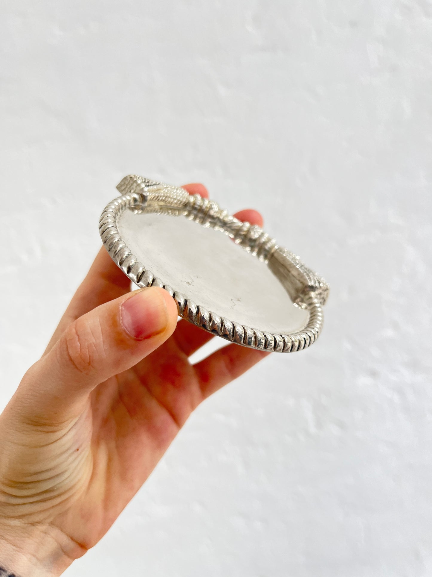 Set of 7 Silver-Plated Coasters, Rope Edge, 1960s