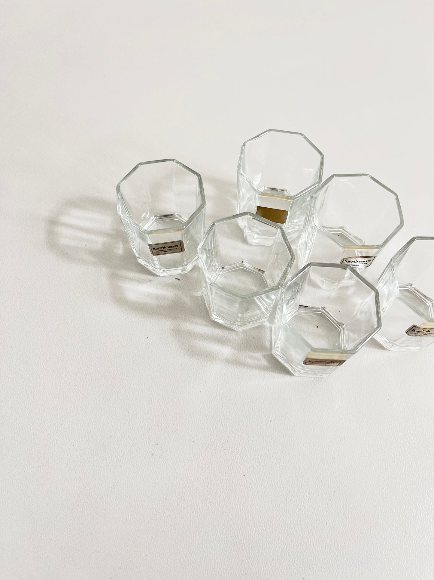 Hexagonal Shot Glasses by Luminarc, Set of 6, France, 1980s