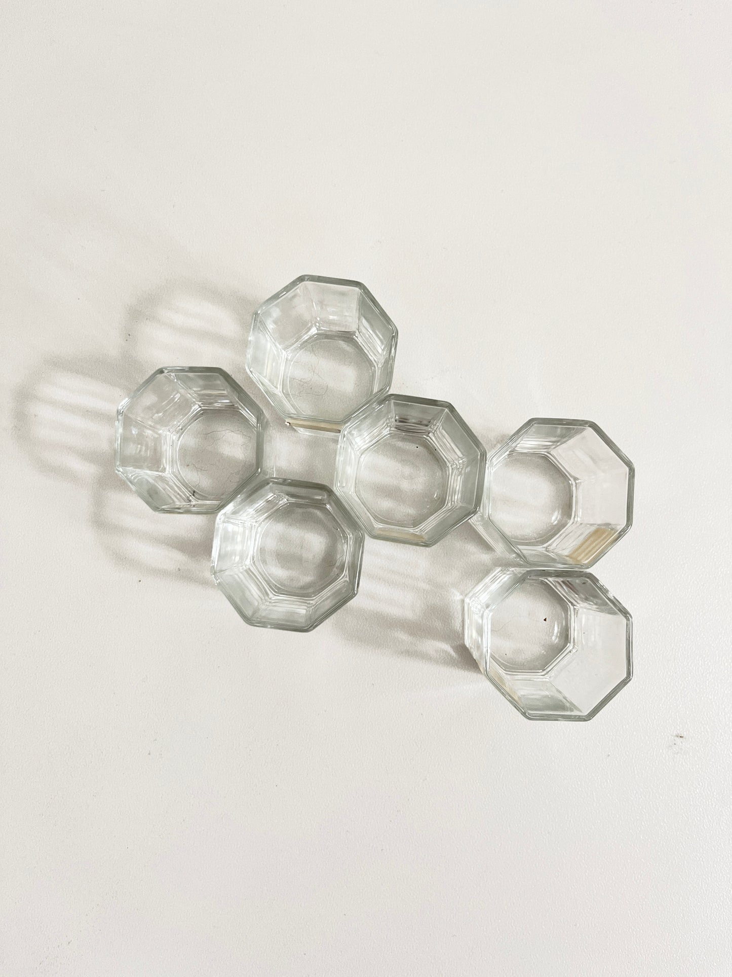 Hexagonal Shot Glasses by Luminarc, Set of 6, France, 1980s