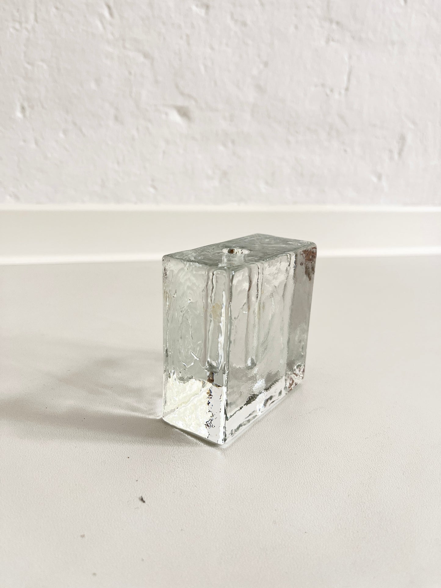 Ice-Block Glass Solifleur Vase, 1960s–70s
