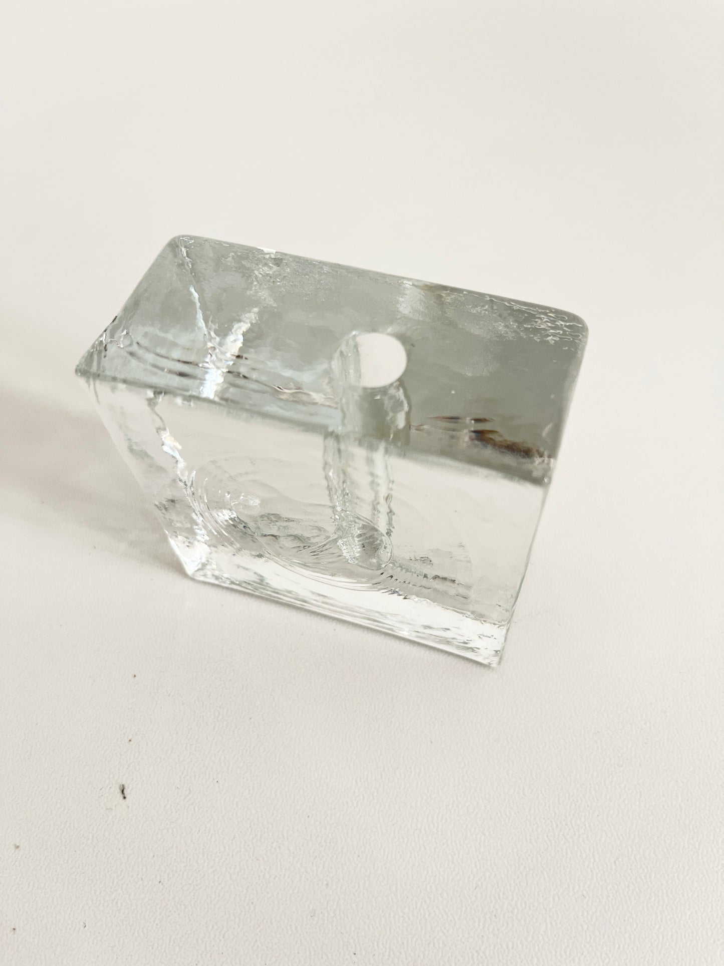 Ice-Block Glass Solifleur Vase, 1960s–70s