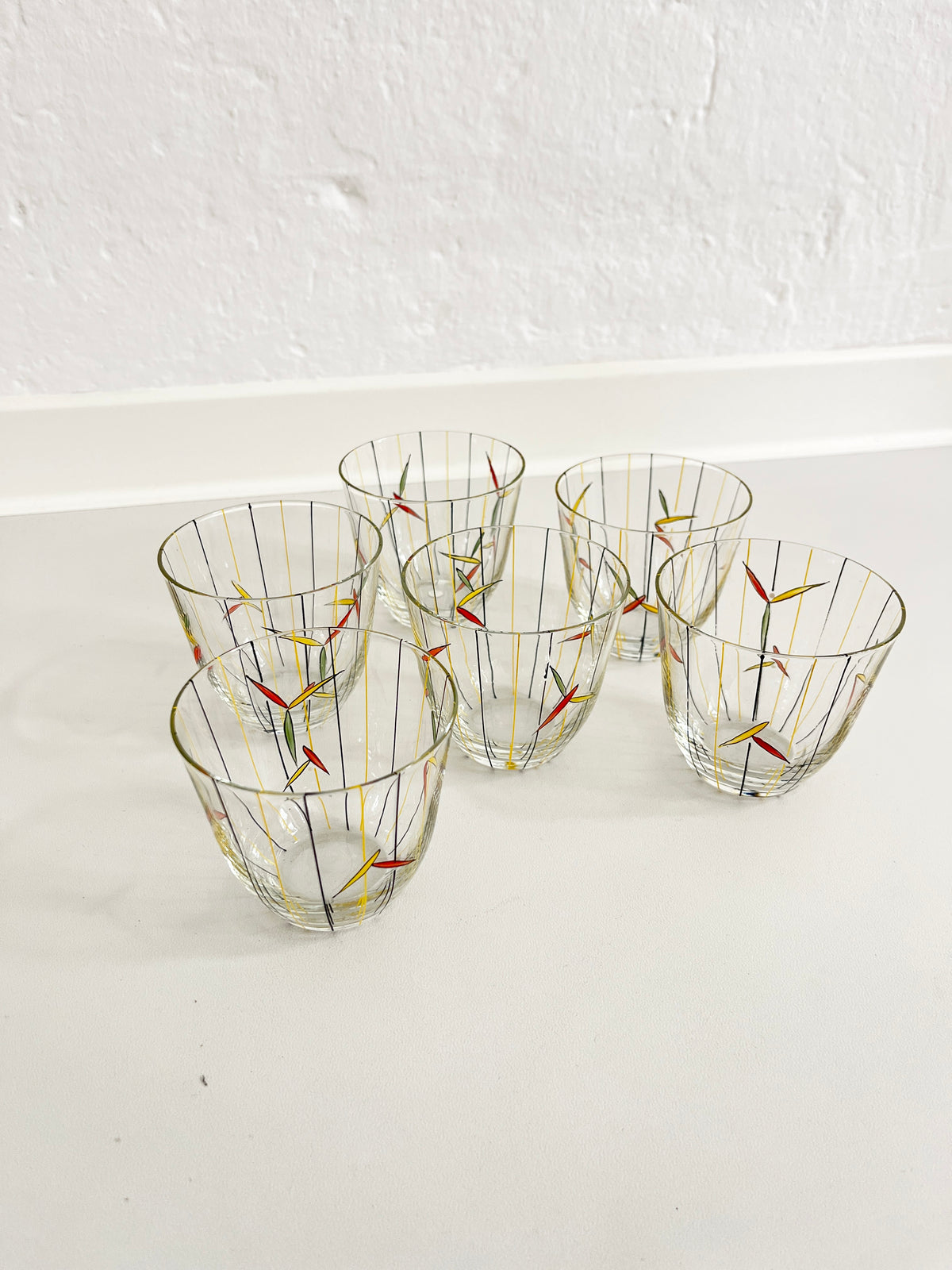 Vintage Hand-Painted Glasses from the 1950s