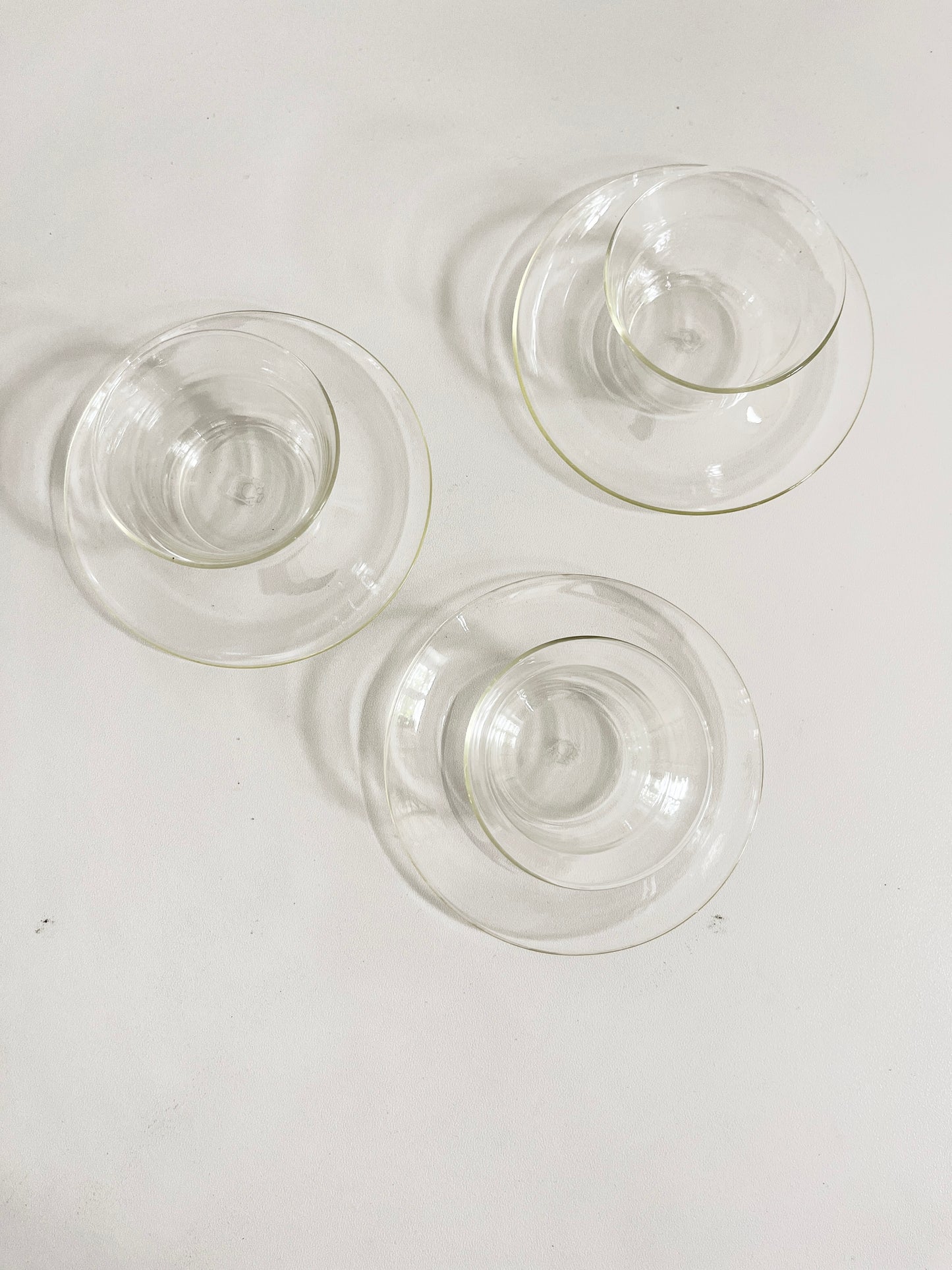 Borosilicate Glass Tea Cups, Set of 3, Jena Schott, GDR, 1960s