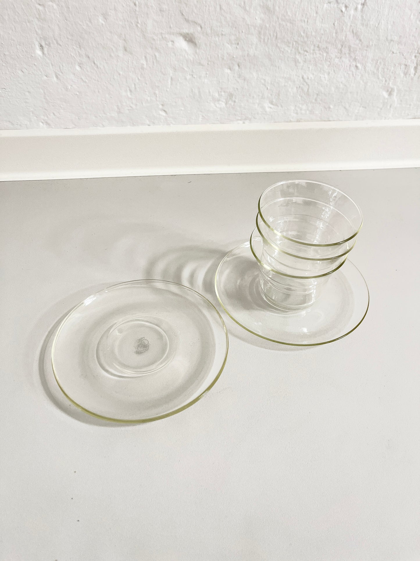 Borosilicate Glass Tea Cups, Set of 3, Jena Schott, GDR, 1960s