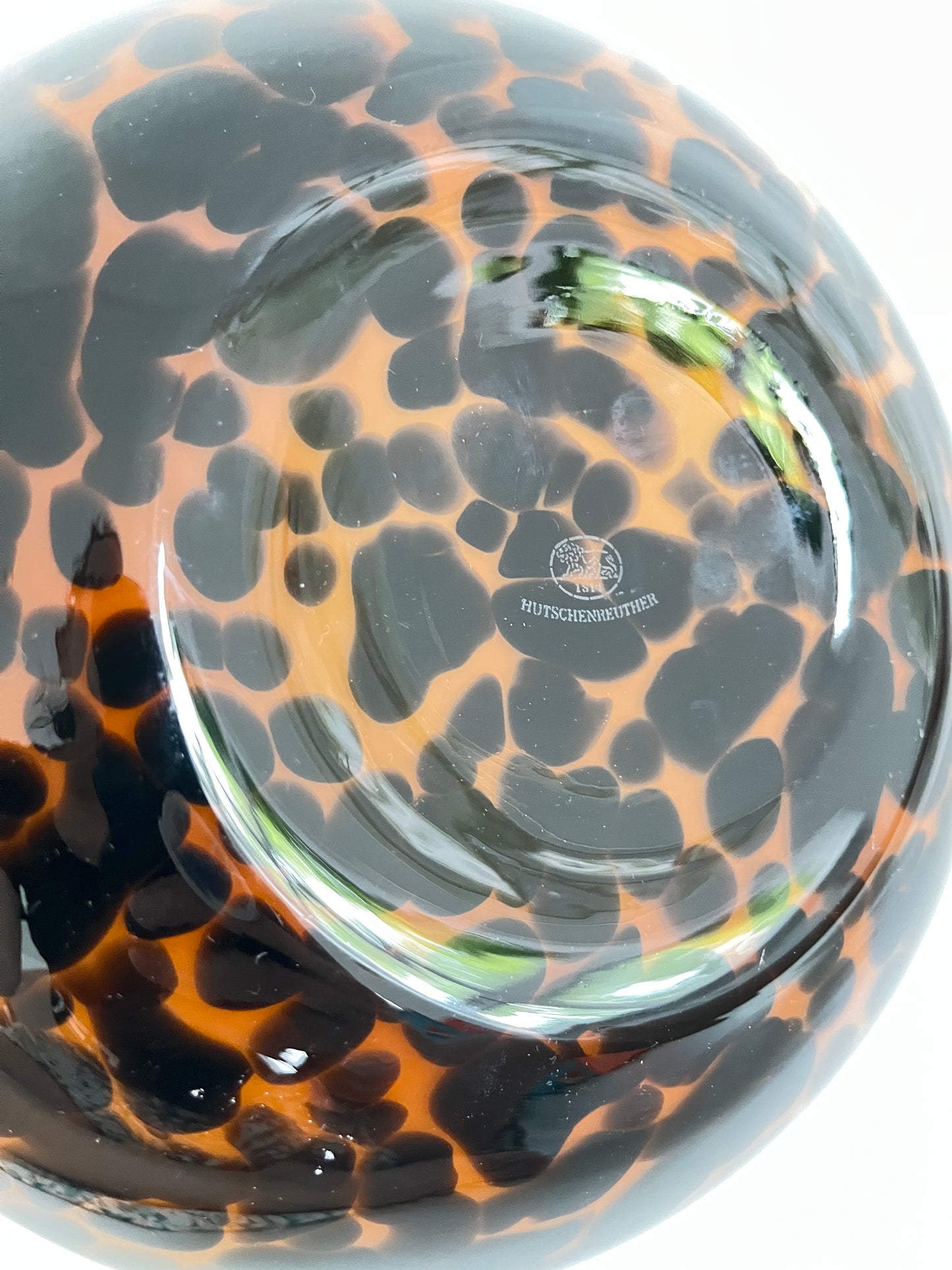 Hutschenreuther Glass Bowl, Tortoiseshell Pattern, Germany, 1970s