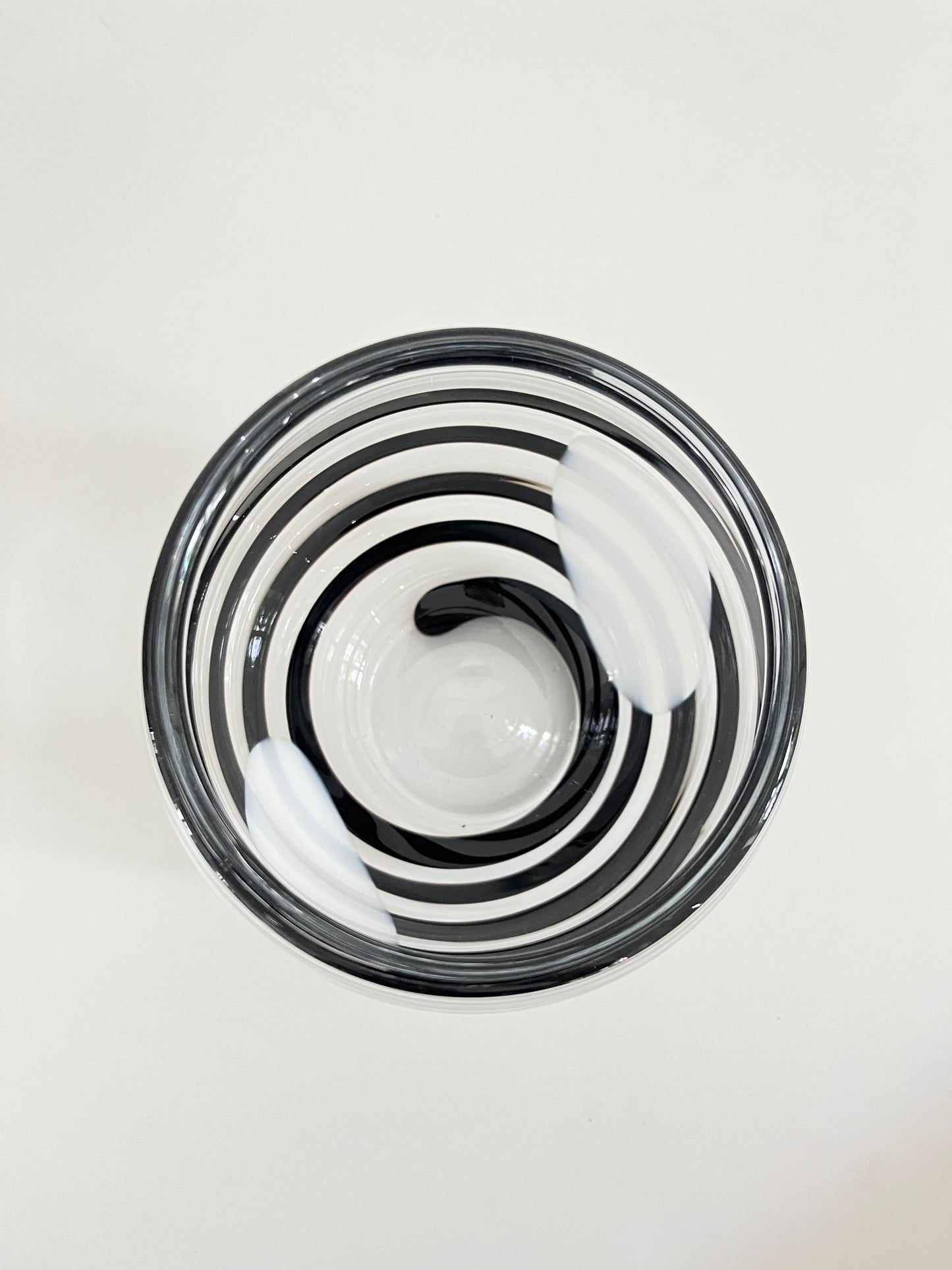 Kosta Boda Clear & Black Swirl Striped Art Vase, Sweden, 1990s