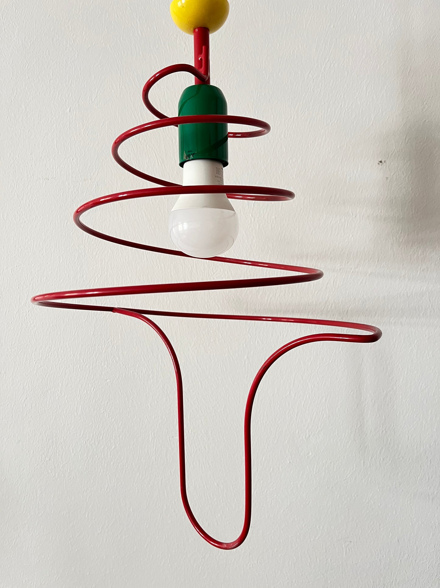 Lampada a sospensione Pop Art a spirale colorata, ESTO Austria, 1980