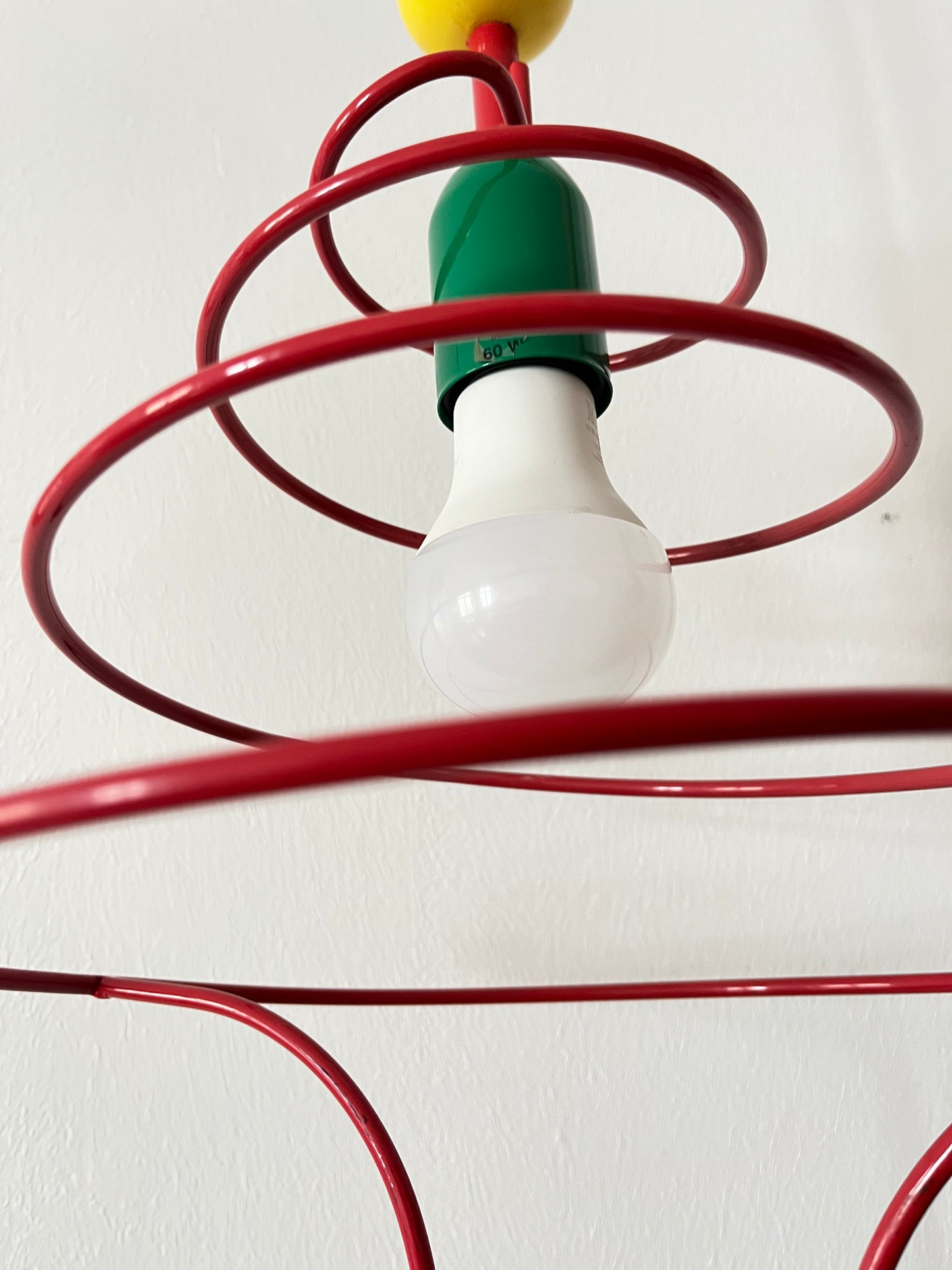 Lampada a sospensione Pop Art a spirale colorata, ESTO Austria, 1980