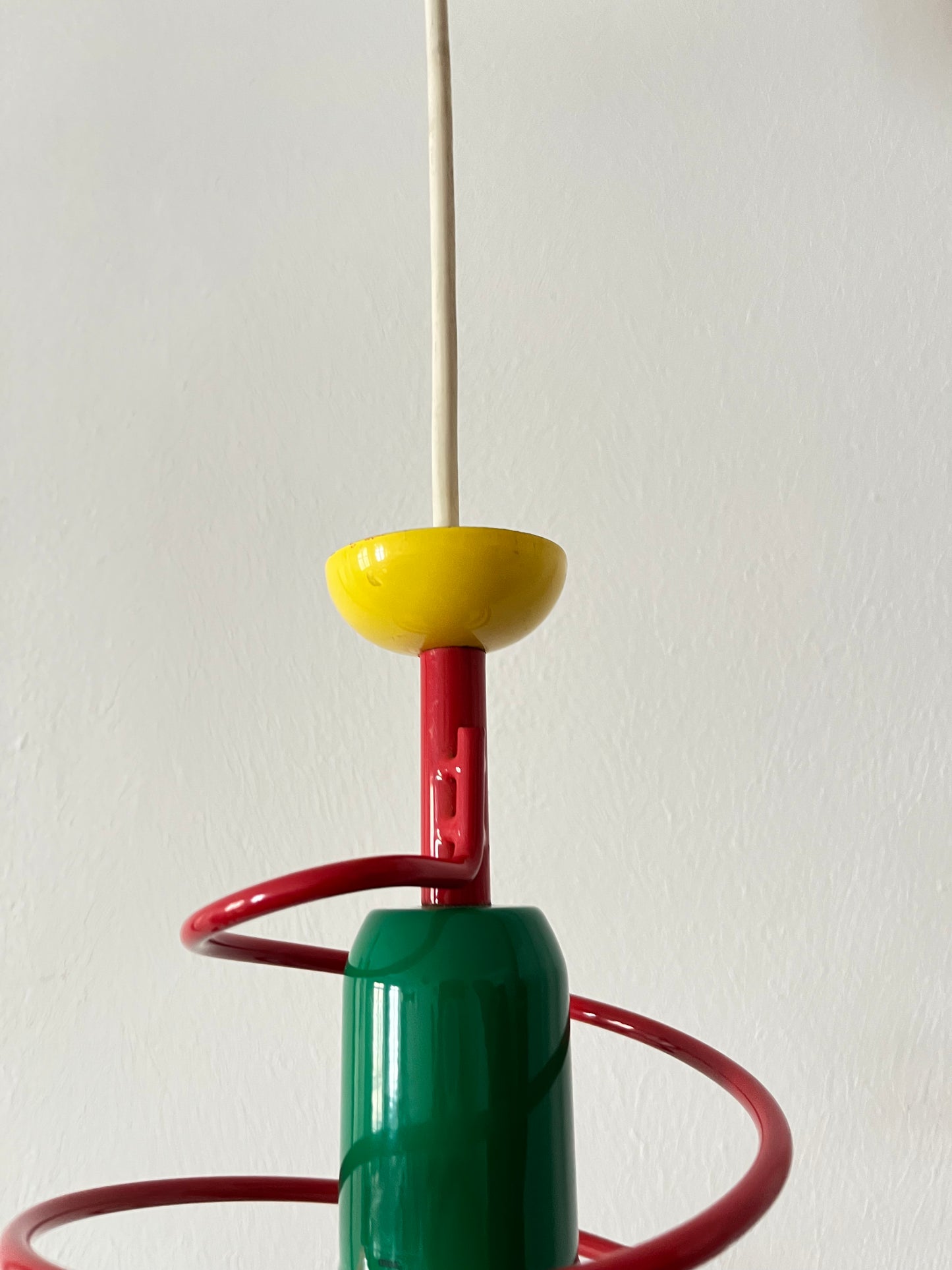 Lampada a sospensione Pop Art a spirale colorata, ESTO Austria, 1980