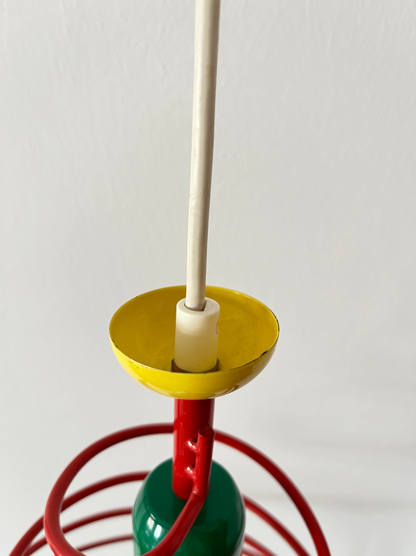 Lampada a sospensione Pop Art a spirale colorata, ESTO Austria, 1980