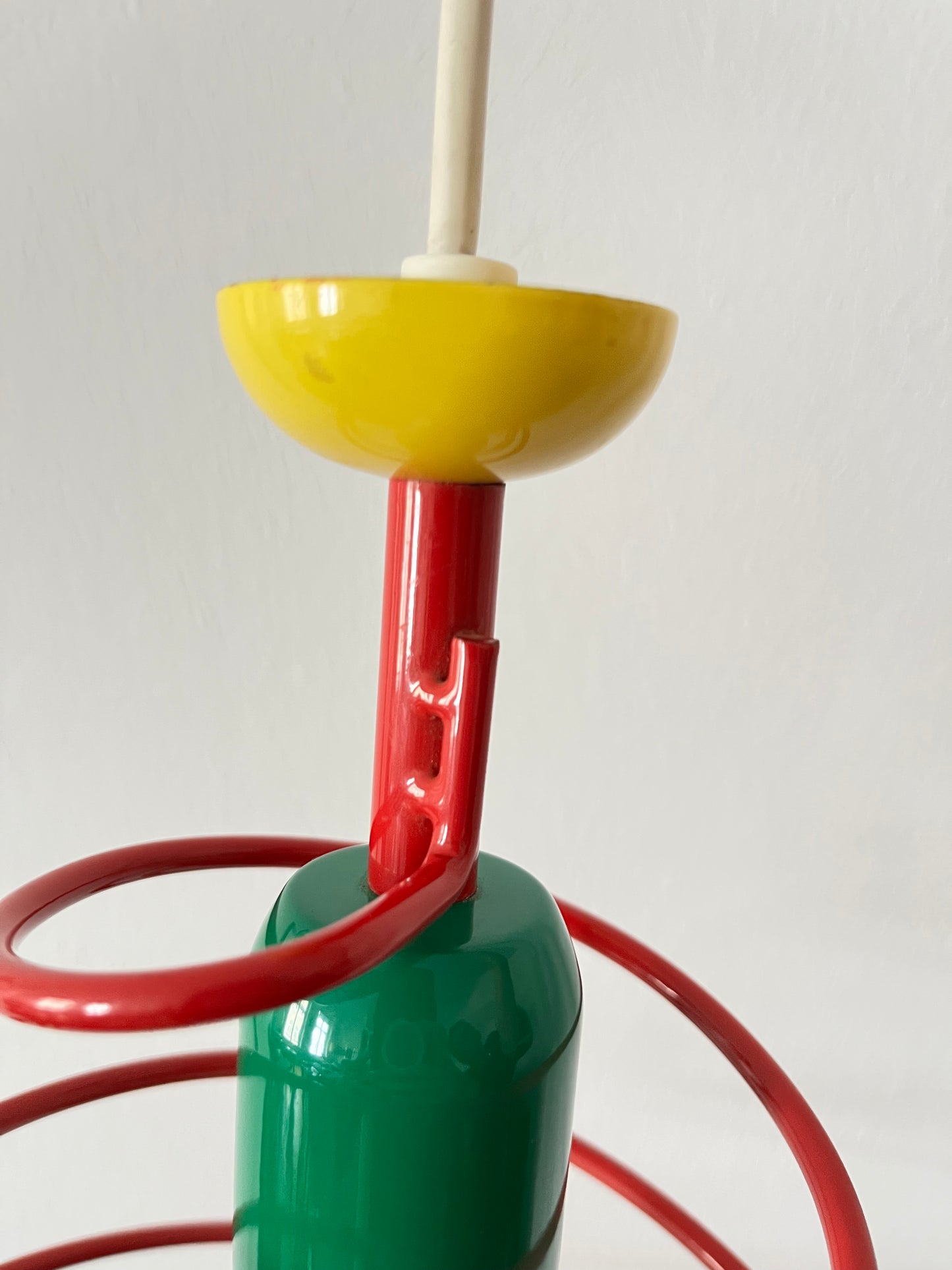 Lampada a sospensione Pop Art a spirale colorata, ESTO Austria, 1980