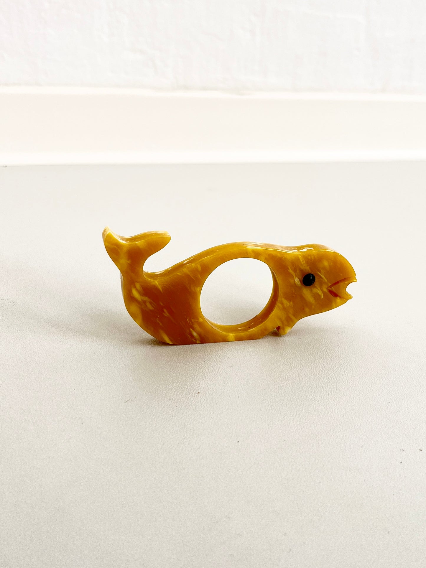 Vintage Bakelite Catalin Fish Napkin Ring, 1930s