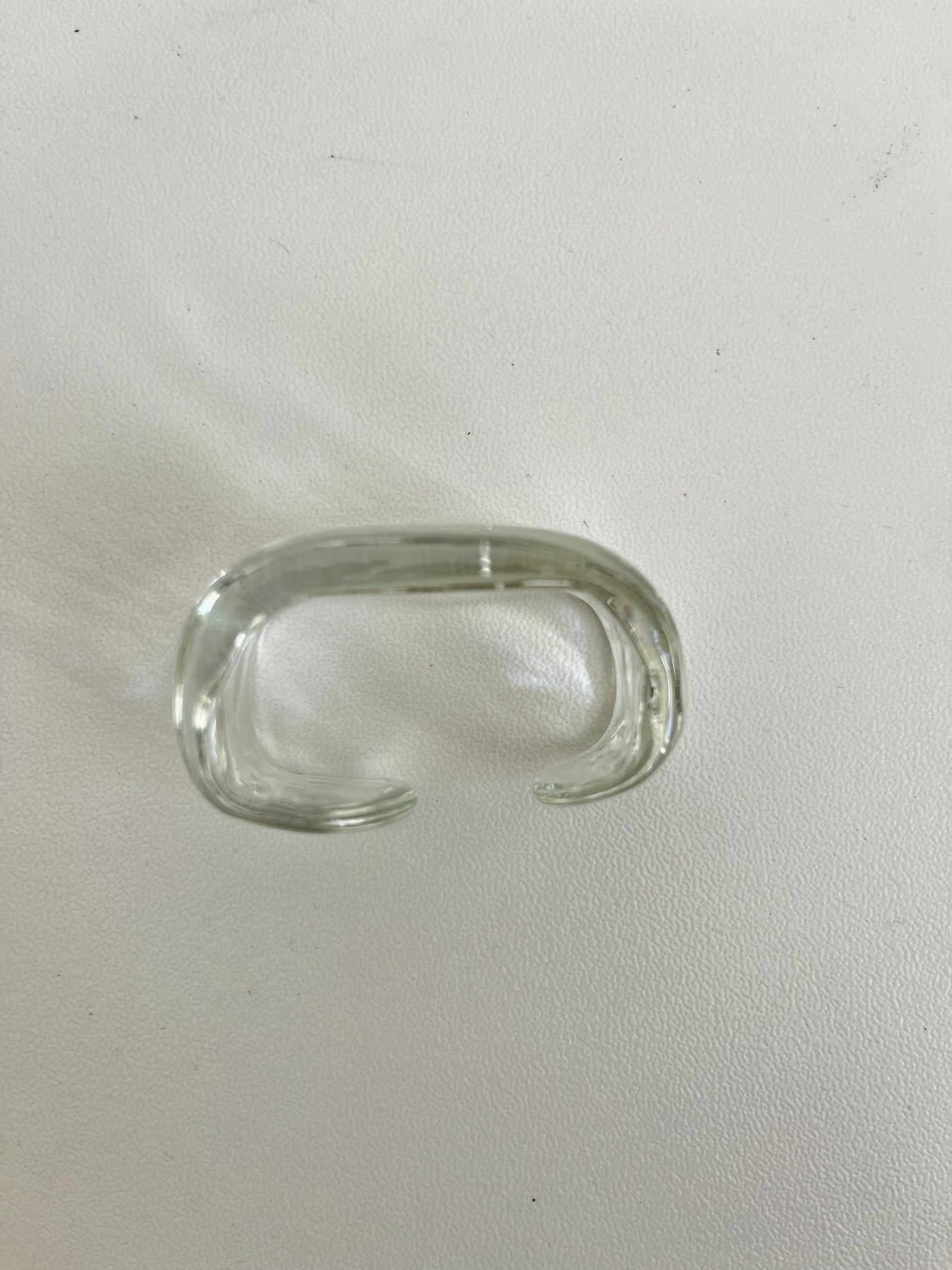 Vintage Glass Napkin Rings Set of 4 Textured Clear, 1980s