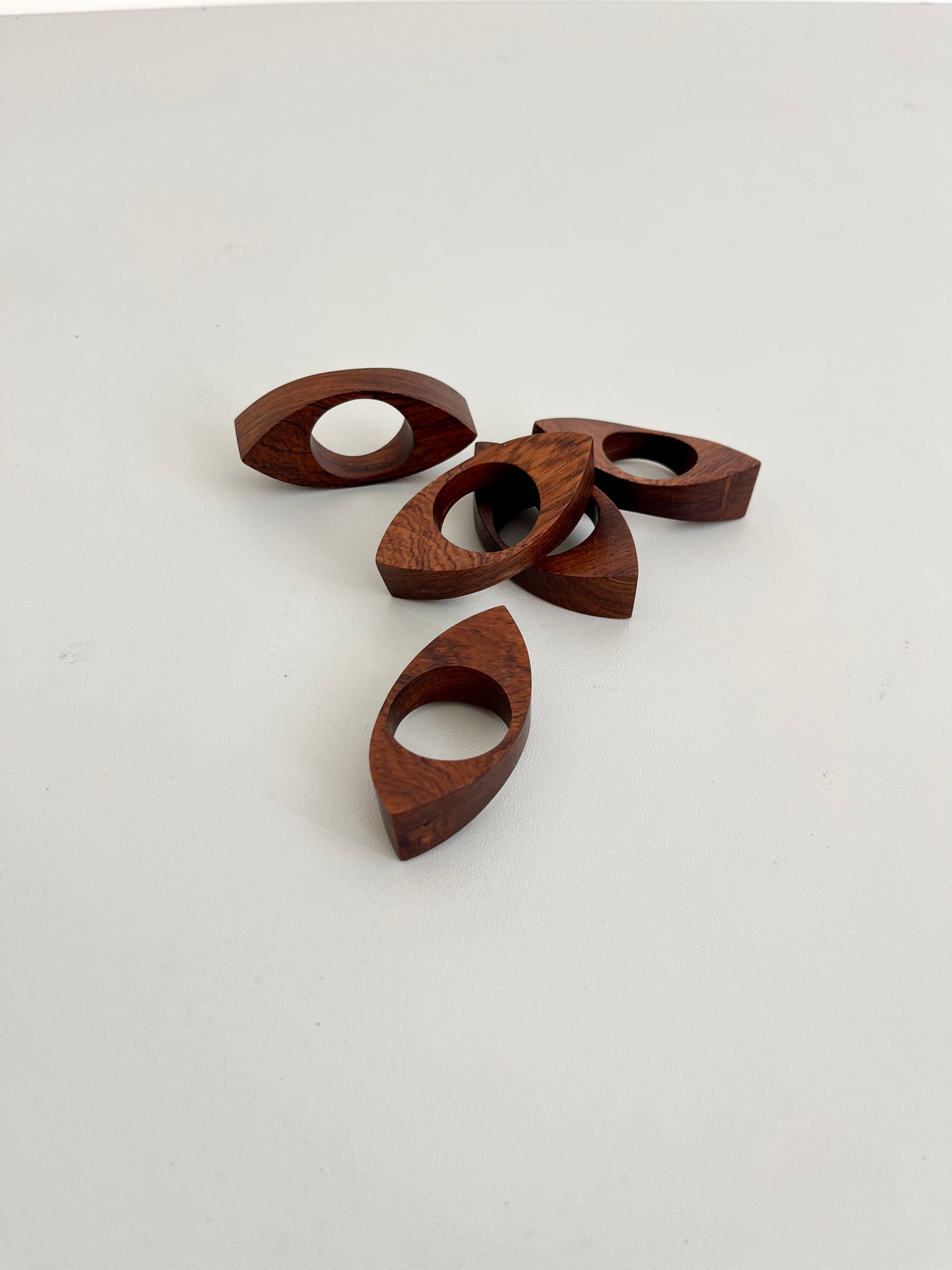 Vintage Italian wooden napkin rings, 1960s/70s