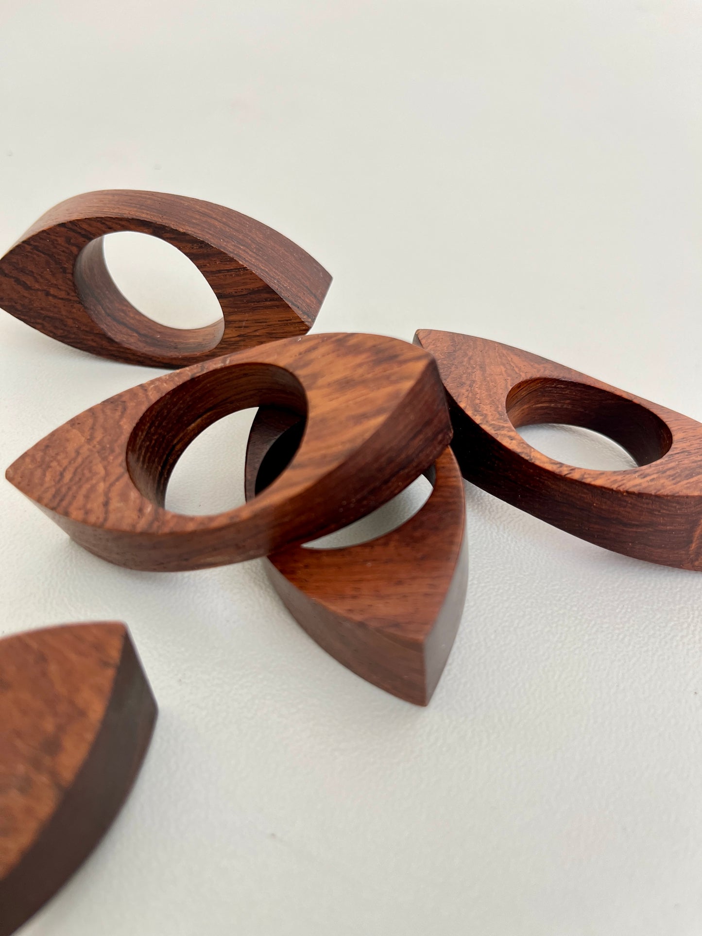 Vintage Italian wooden napkin rings, 1960s/70s
