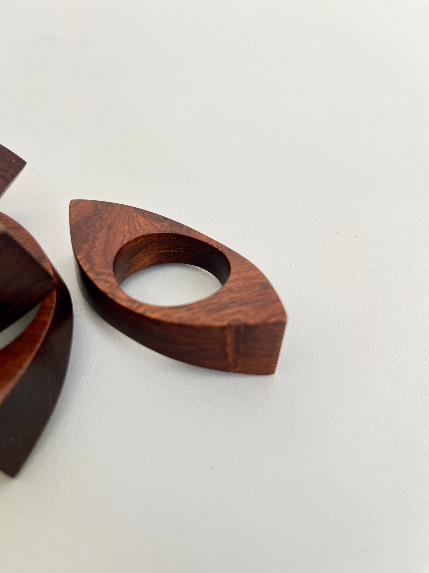 Vintage Italian wooden napkin rings, 1960s/70s
