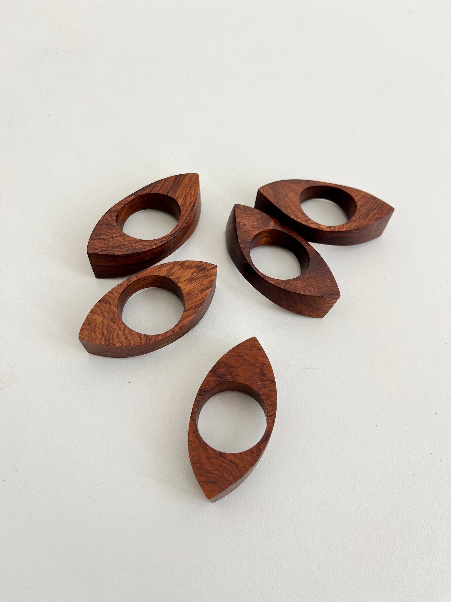 Vintage Italian wooden napkin rings, 1960s/70s