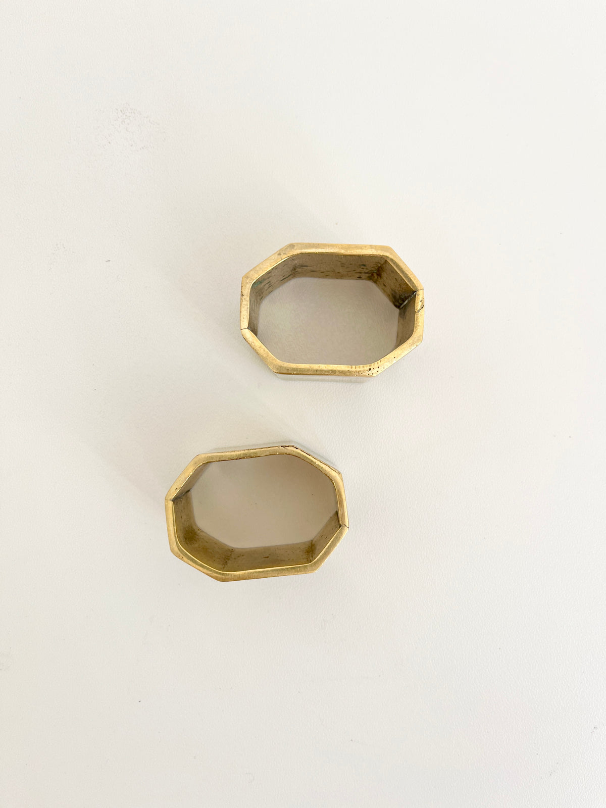 brass napkin rings as decorative home decor