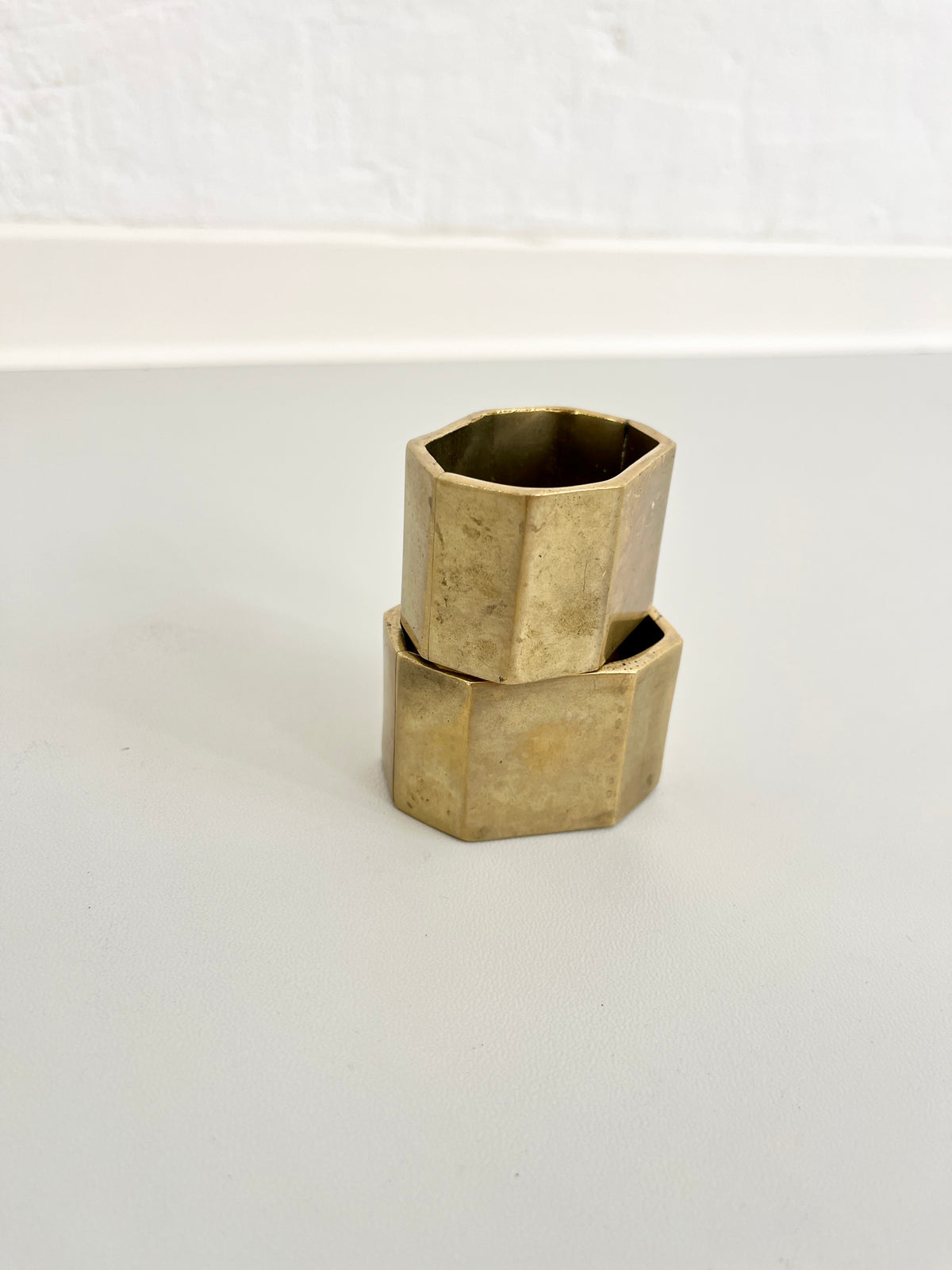 brass napkin rings, Collectible bronze