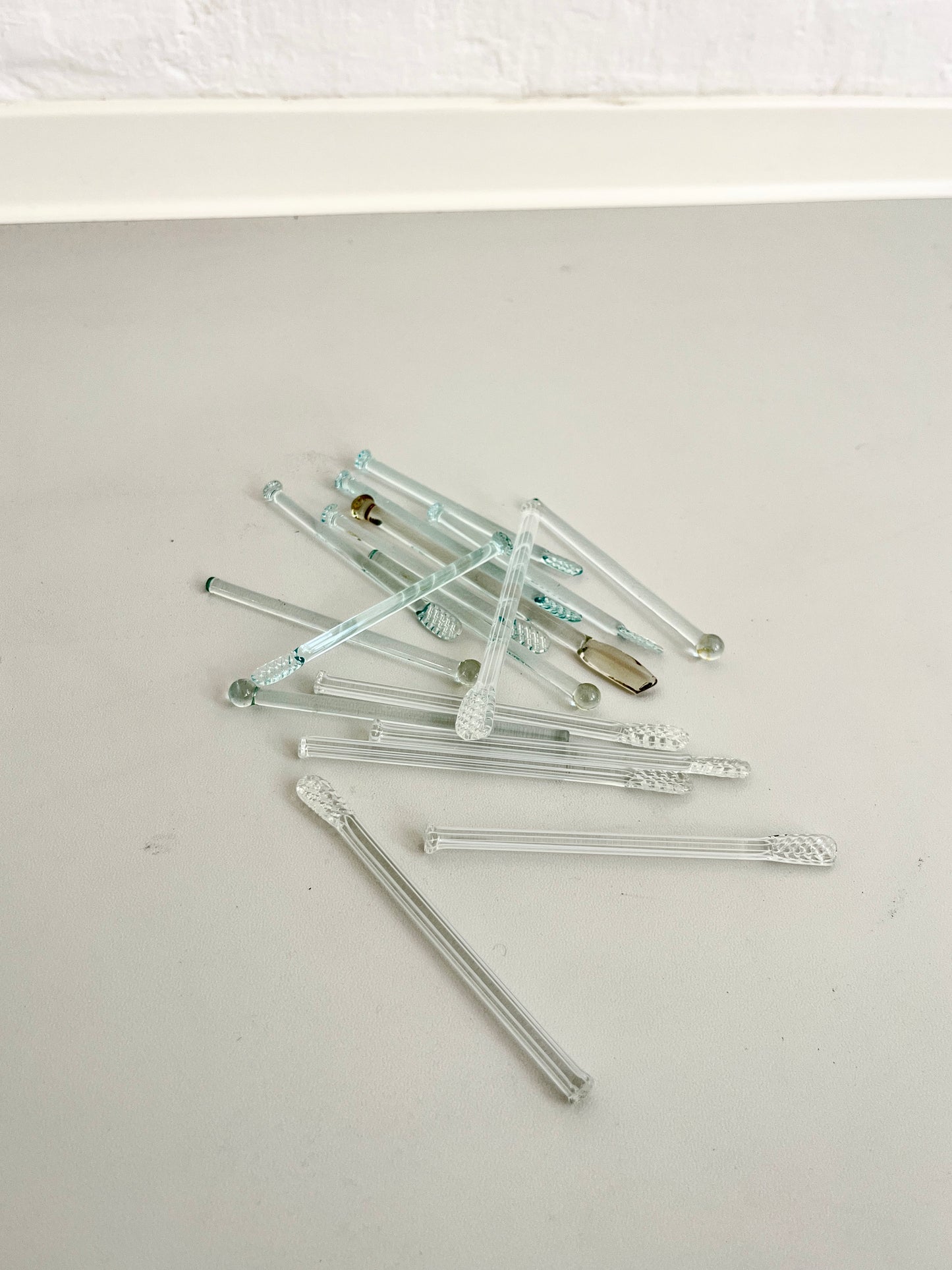 Vintage glass swizzle sticks, 1950s