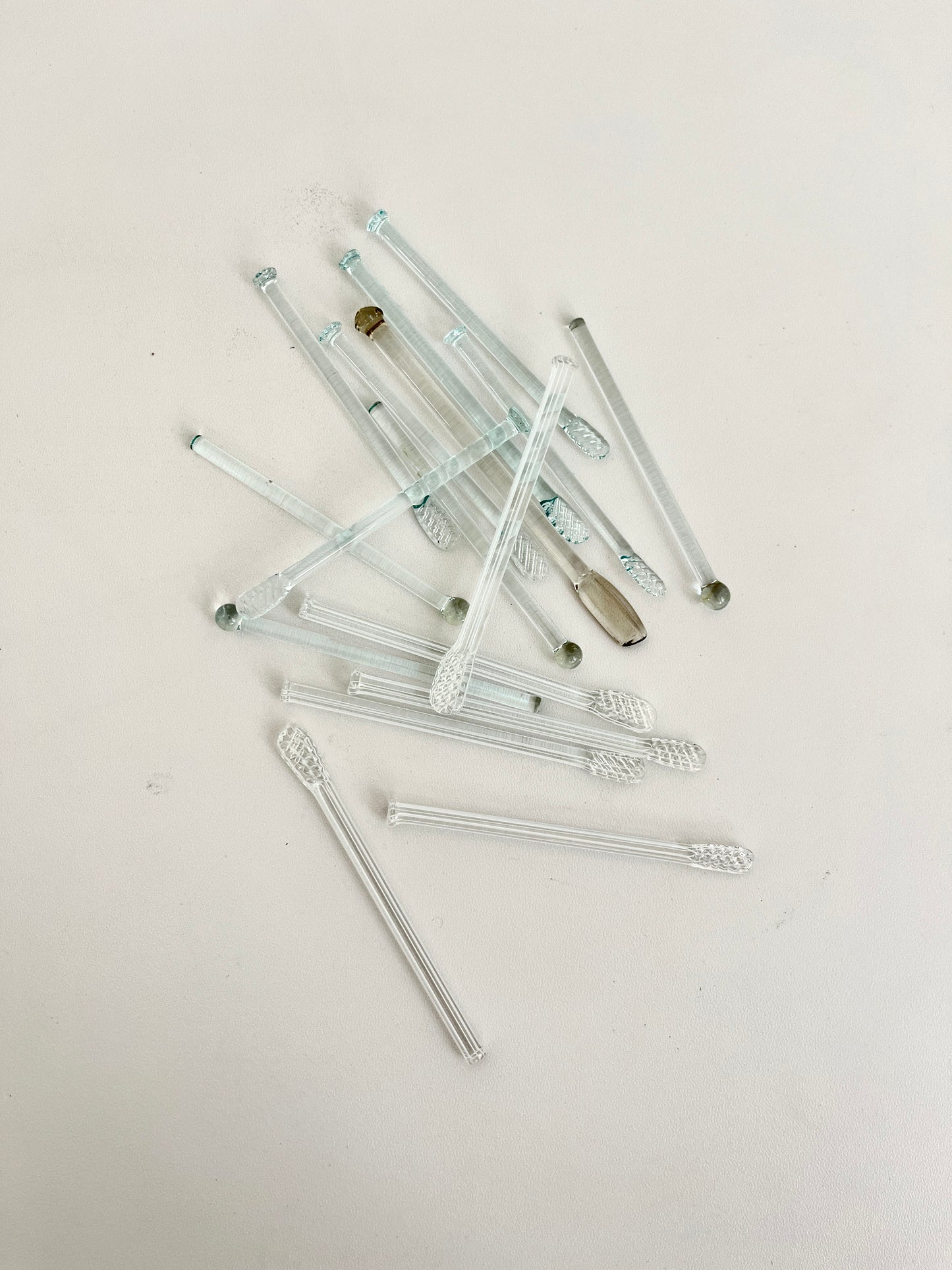 Vintage glass swizzle sticks, 1950s