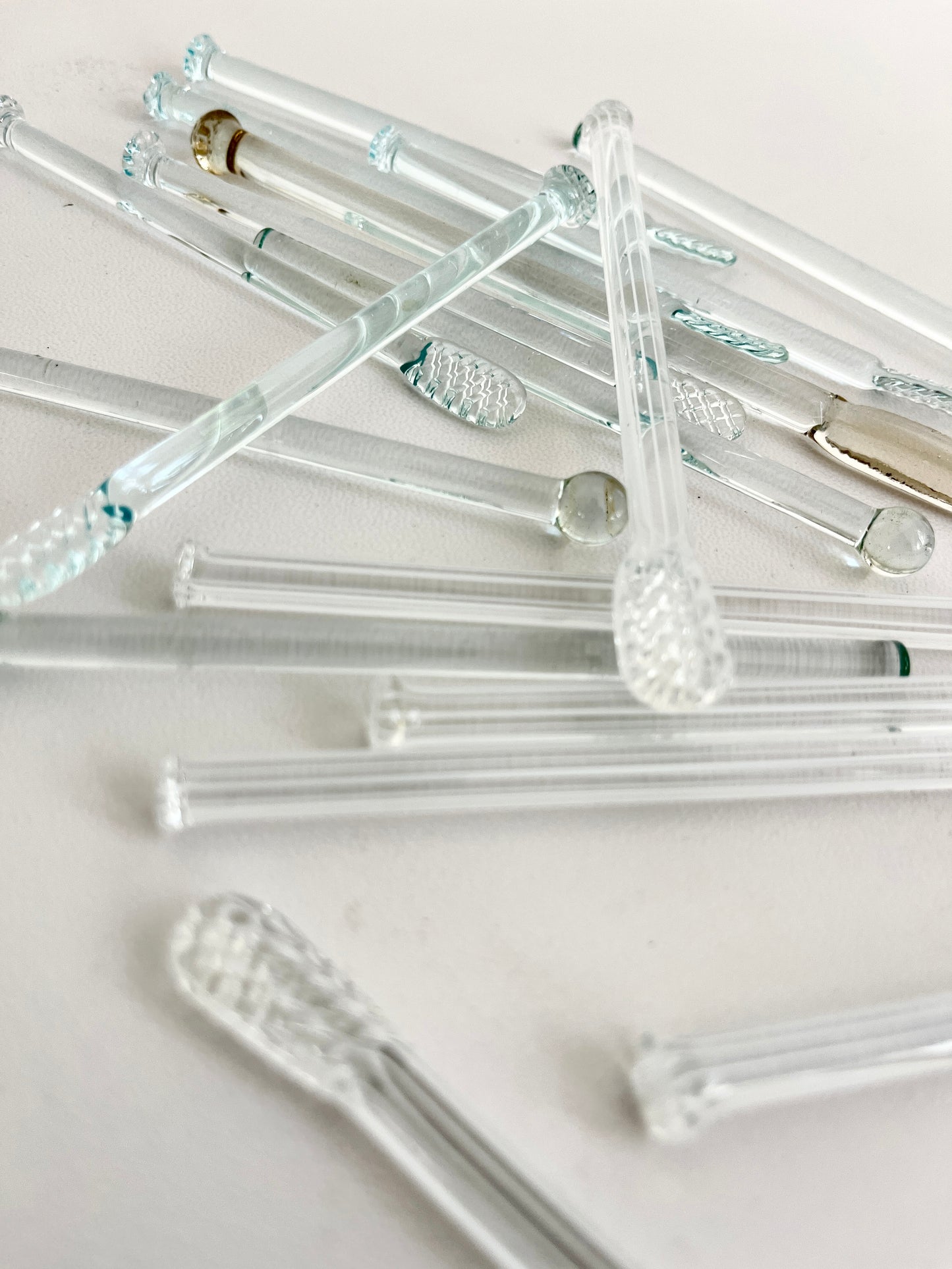 Vintage glass swizzle sticks, 1950s