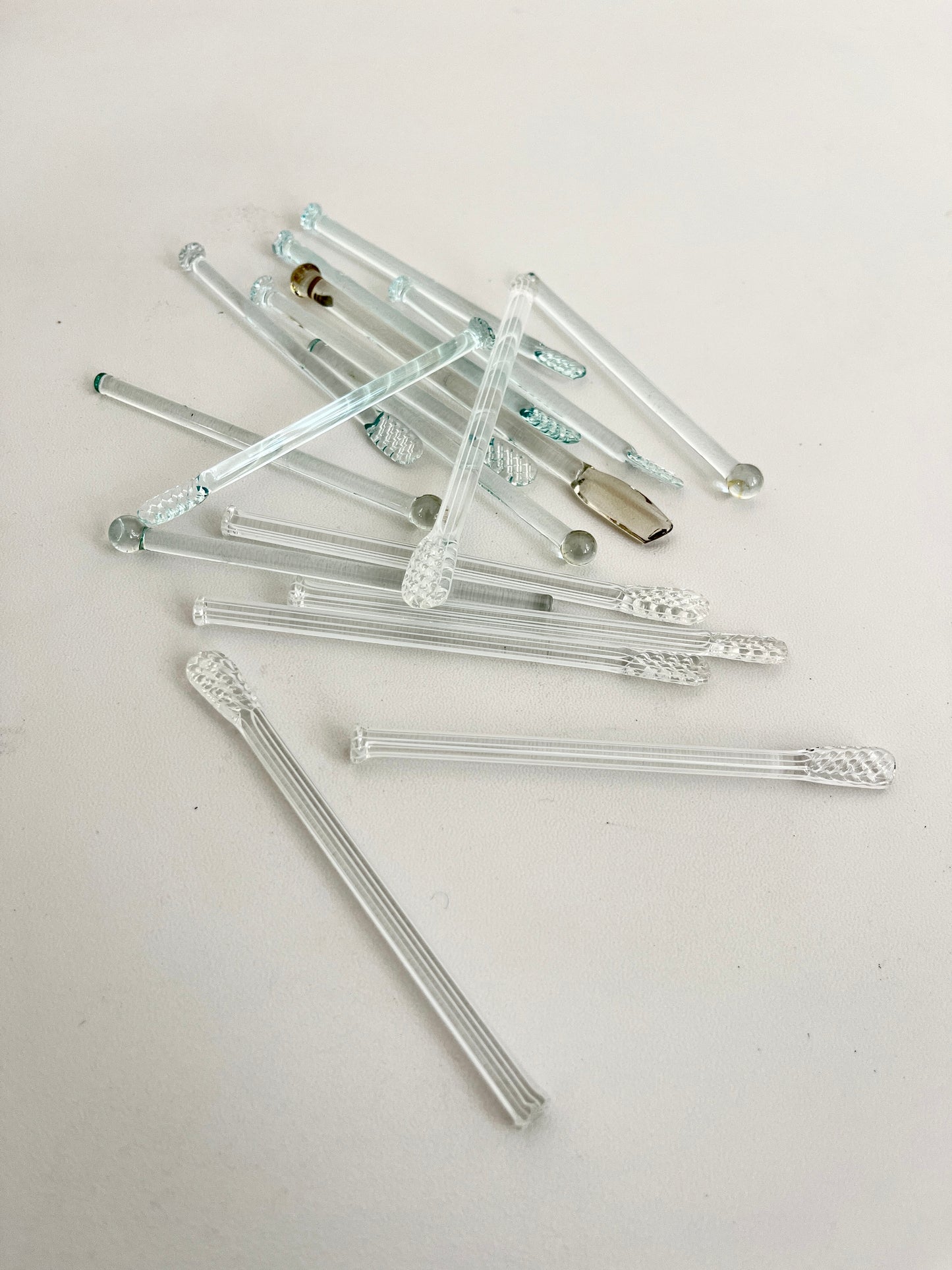 Vintage glass swizzle sticks, 1950s