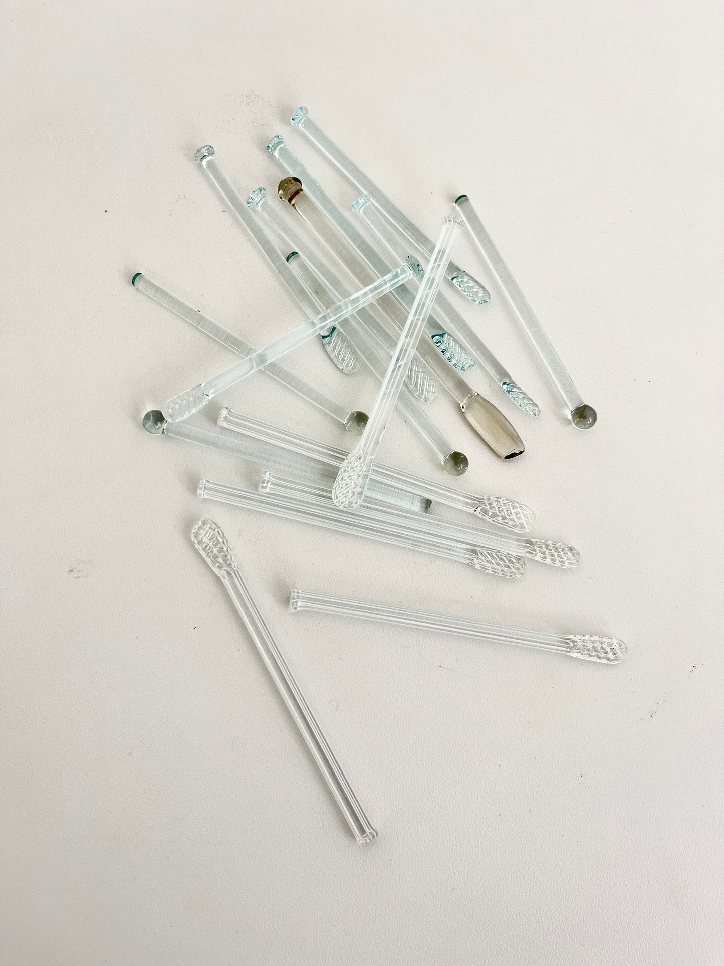 Vintage glass swizzle sticks, 1950s