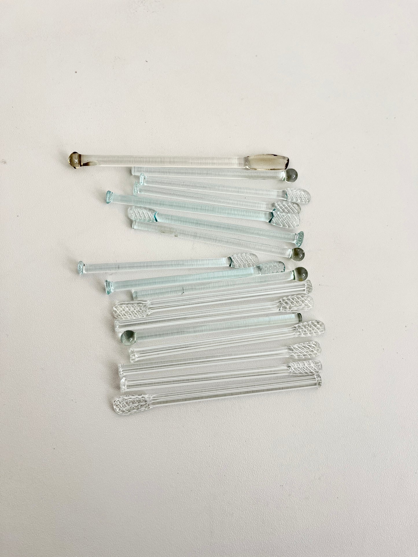 Vintage glass swizzle sticks, 1950s