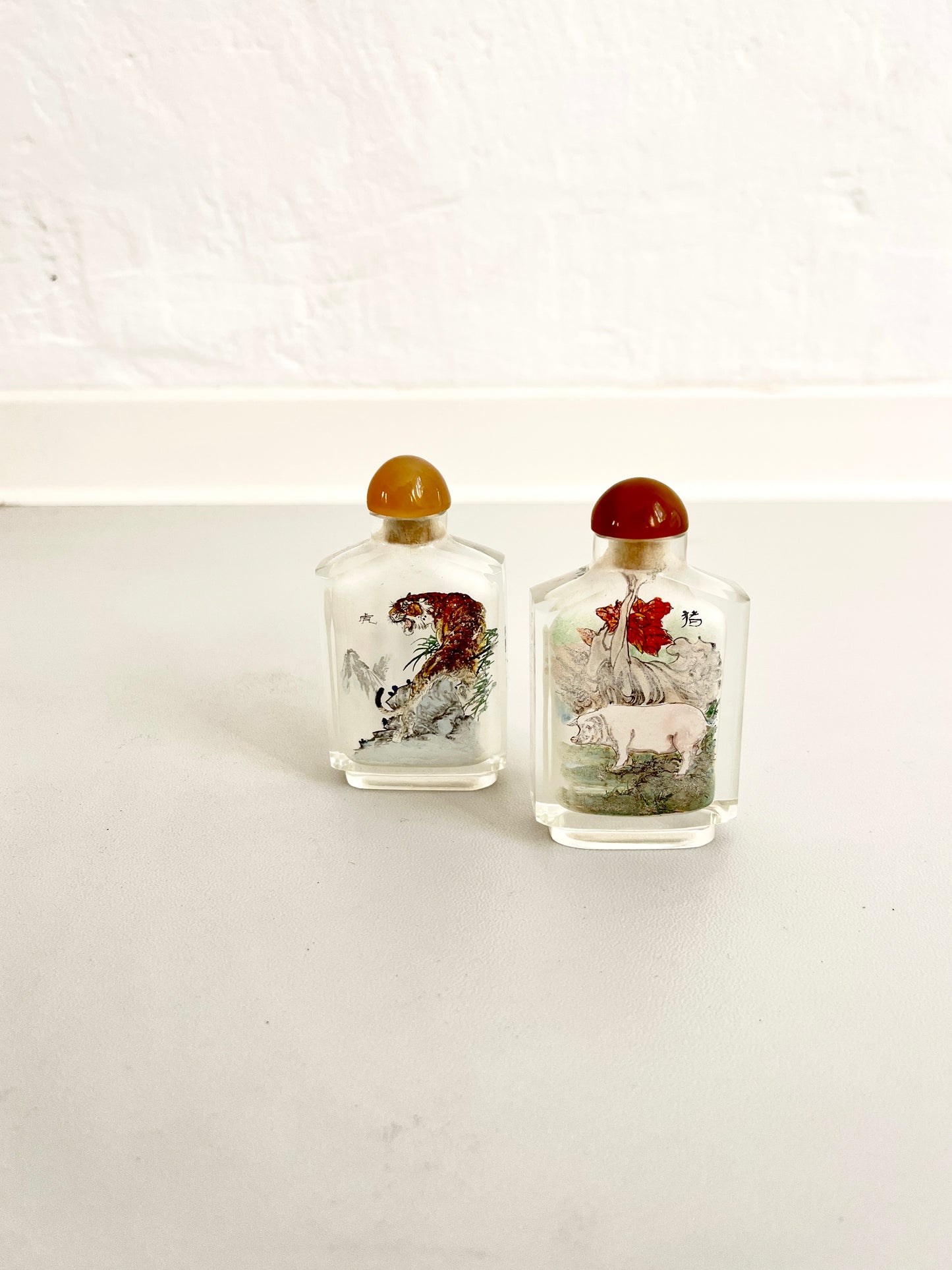 Vintage Chinese Snuff Bottles Set of Two, 1960s