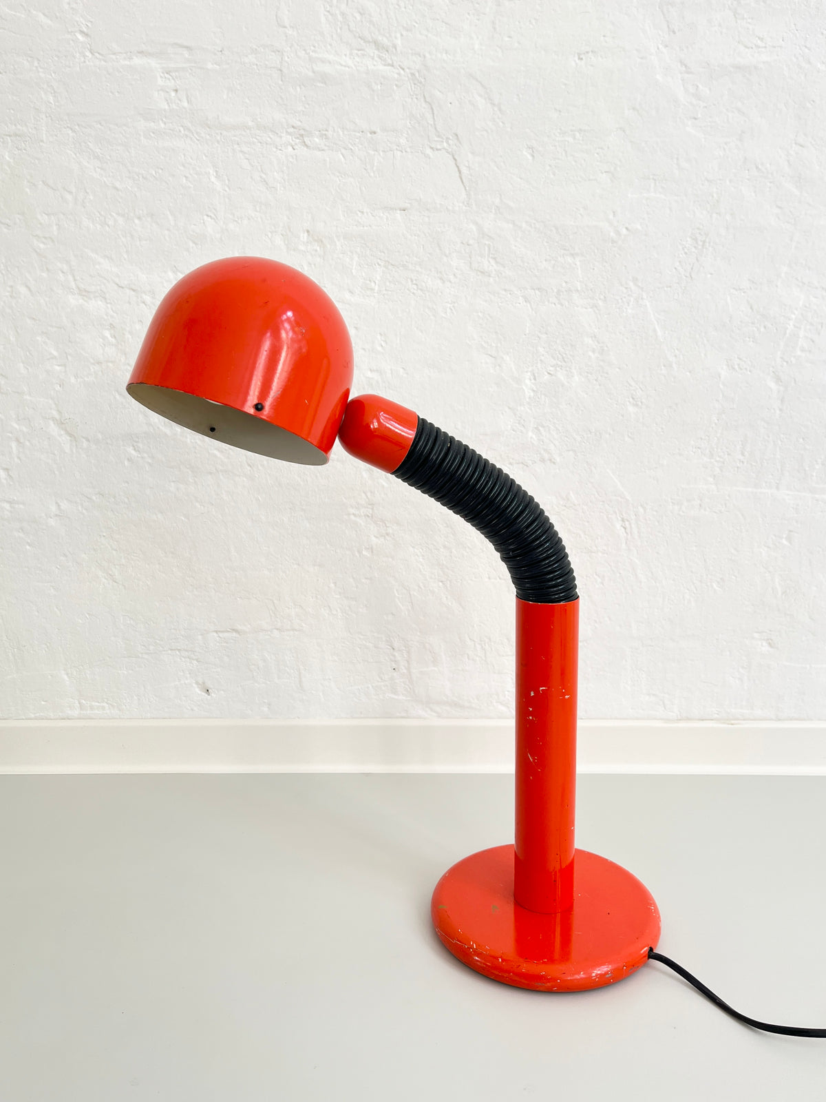 Space Age Orange Gooseneck Table Lamp, 1970s