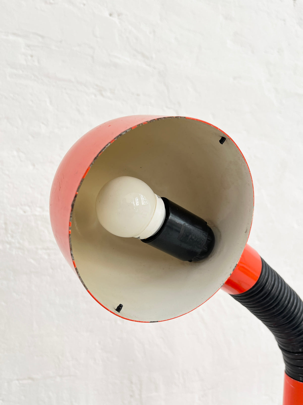 Space Age Orange Gooseneck Table Lamp for a curated vintage interior