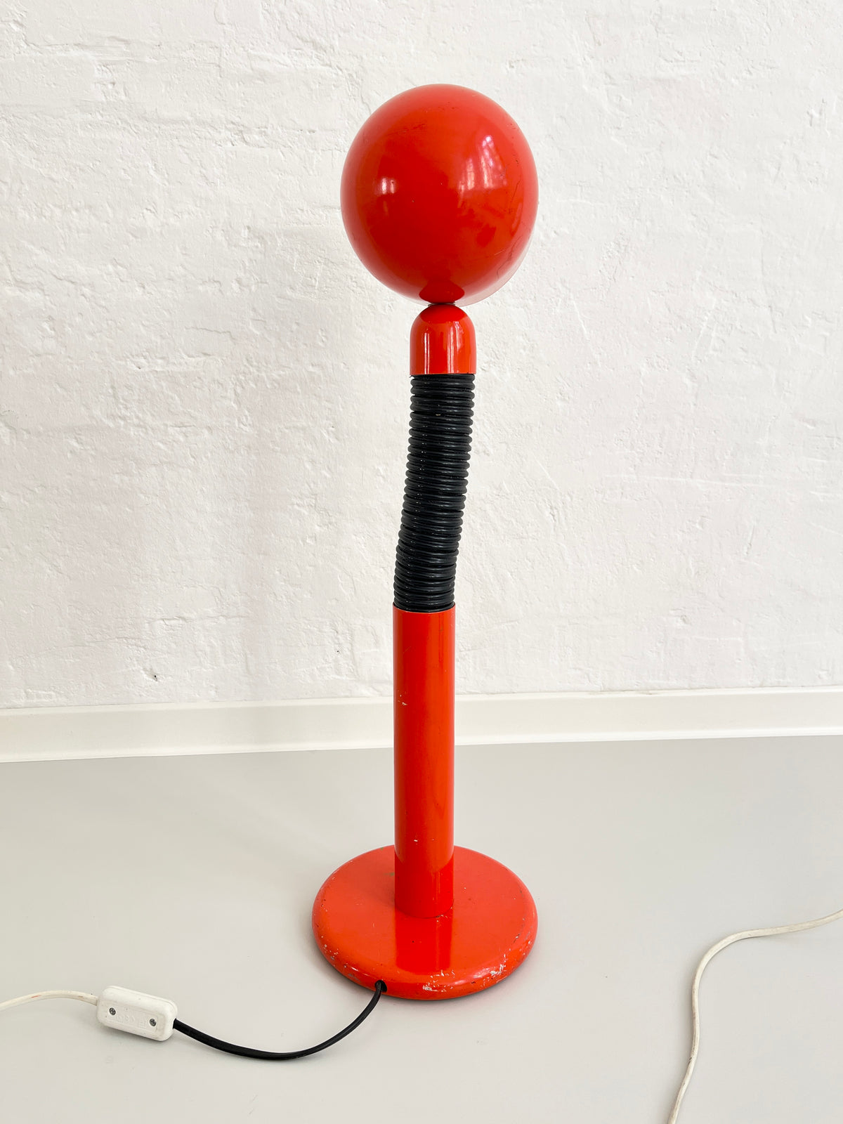 Space Age Orange Gooseneck Table Lamp, Mid Century Modern