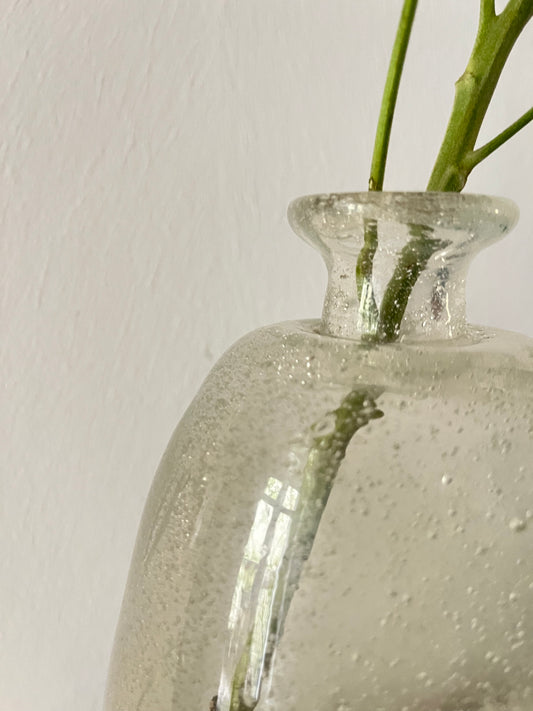 Hand-blown Bubble Glass Vase, 1970s