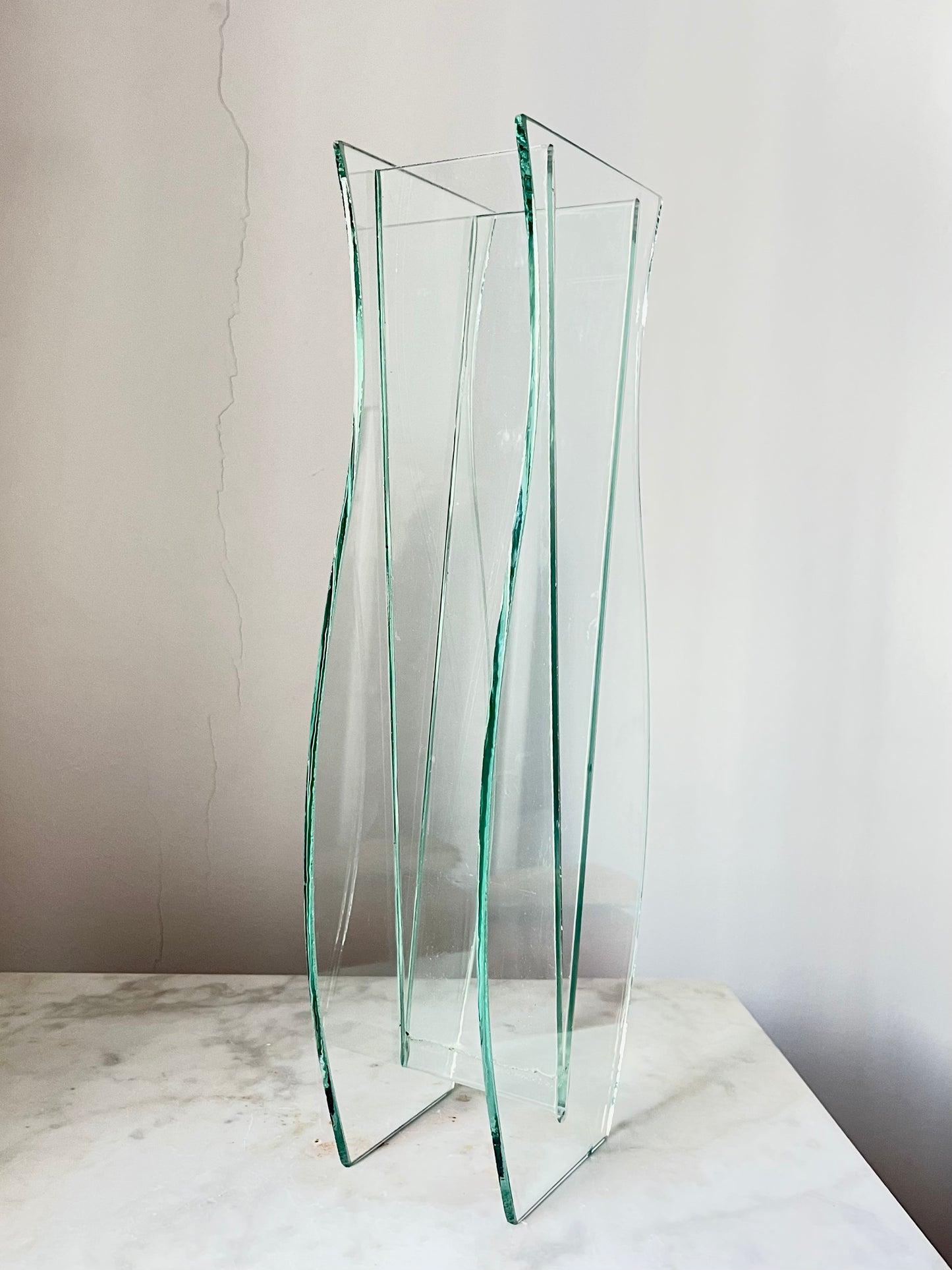 Vaso scultoreo in vetro, Italia anni '80