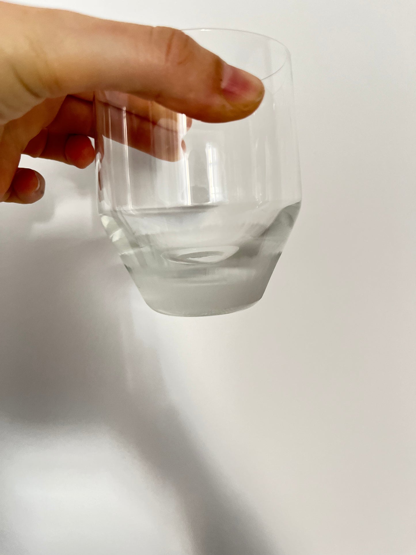 6 Wassergläser mit eingravierten vertikalen Streifen, 1980er Jahre