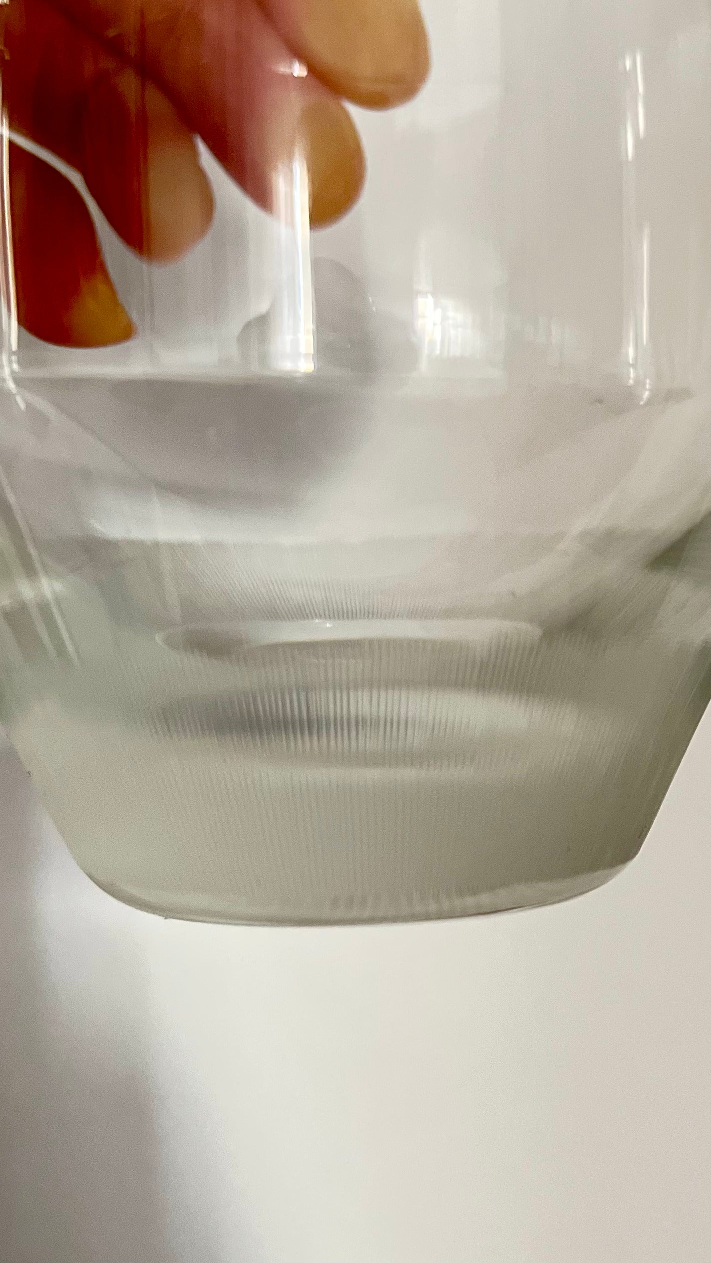 6 Wassergläser mit eingravierten vertikalen Streifen, 1980er Jahre