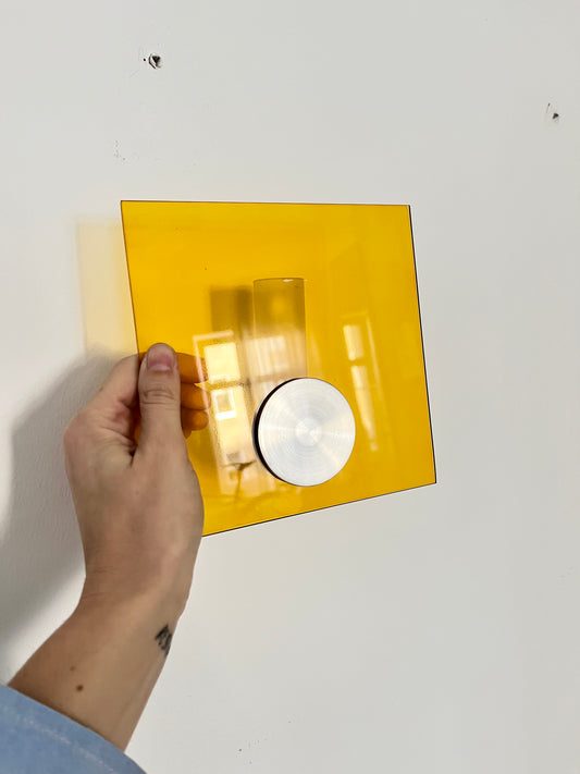Wall Sconce in Yellow glass & Metal, 1990