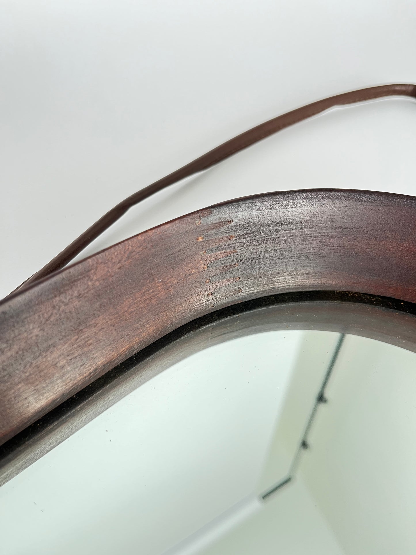 Mid-Century Modern Teak Wall Mirror - Triangular with Rounded Corners, Denmark, 1960s