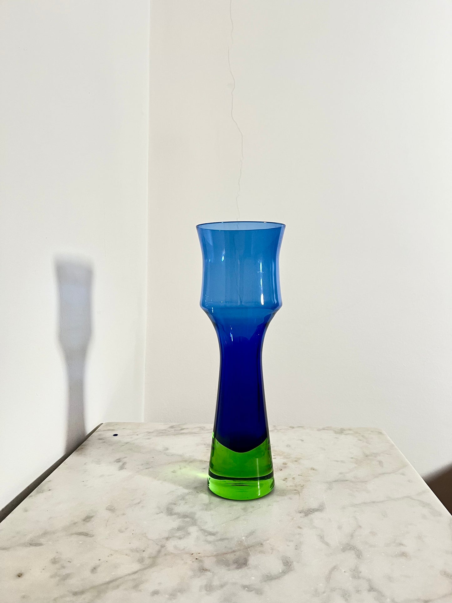 Blue and Green Sommerso Glass Vase by Bo Borgström for Åseda Glasbruk, Sweden, 1960s