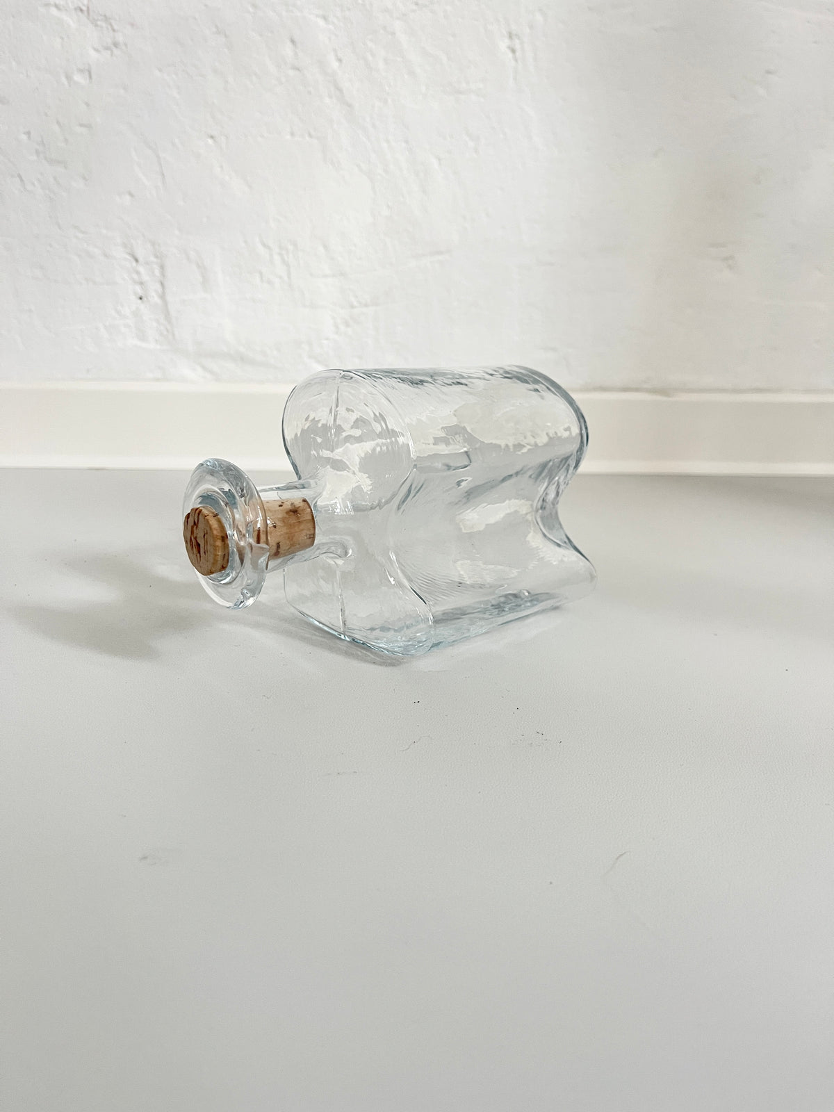 Clear Glass Hivert Bottle with Cork, Holmegaard, Denmark, 1970s