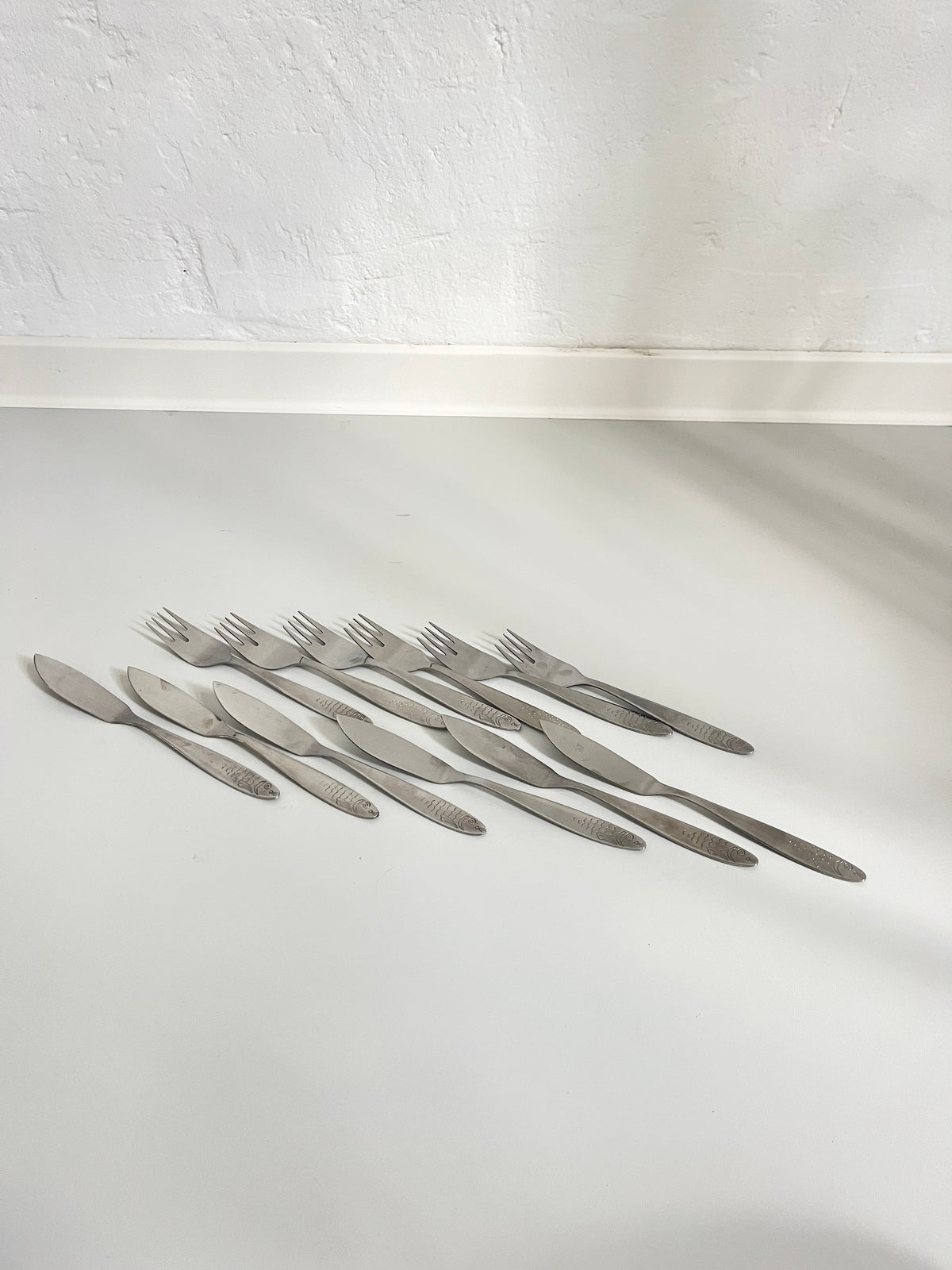 12-Piece Stainless Steel Fish Cutlery Set, WMF Cannes, Germany 1960s