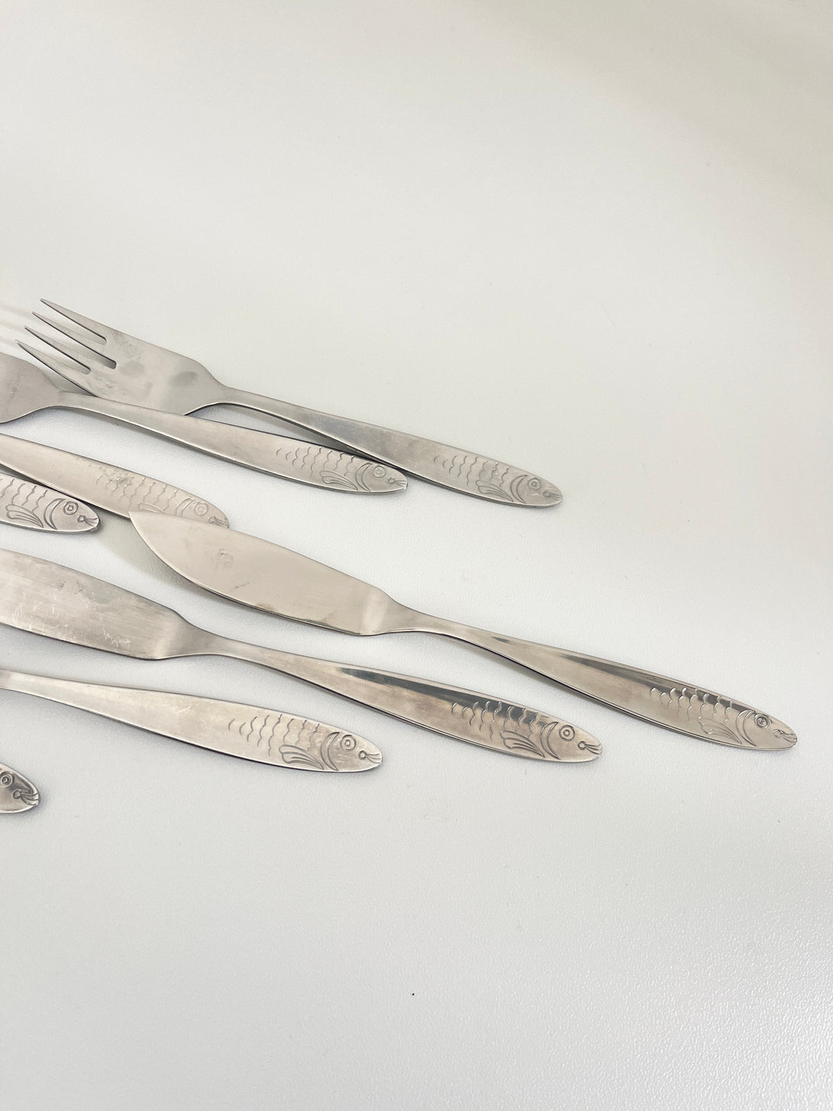 12-Piece Stainless Steel Fish Cutlery Set, WMF Cannes, Germany 1960s
