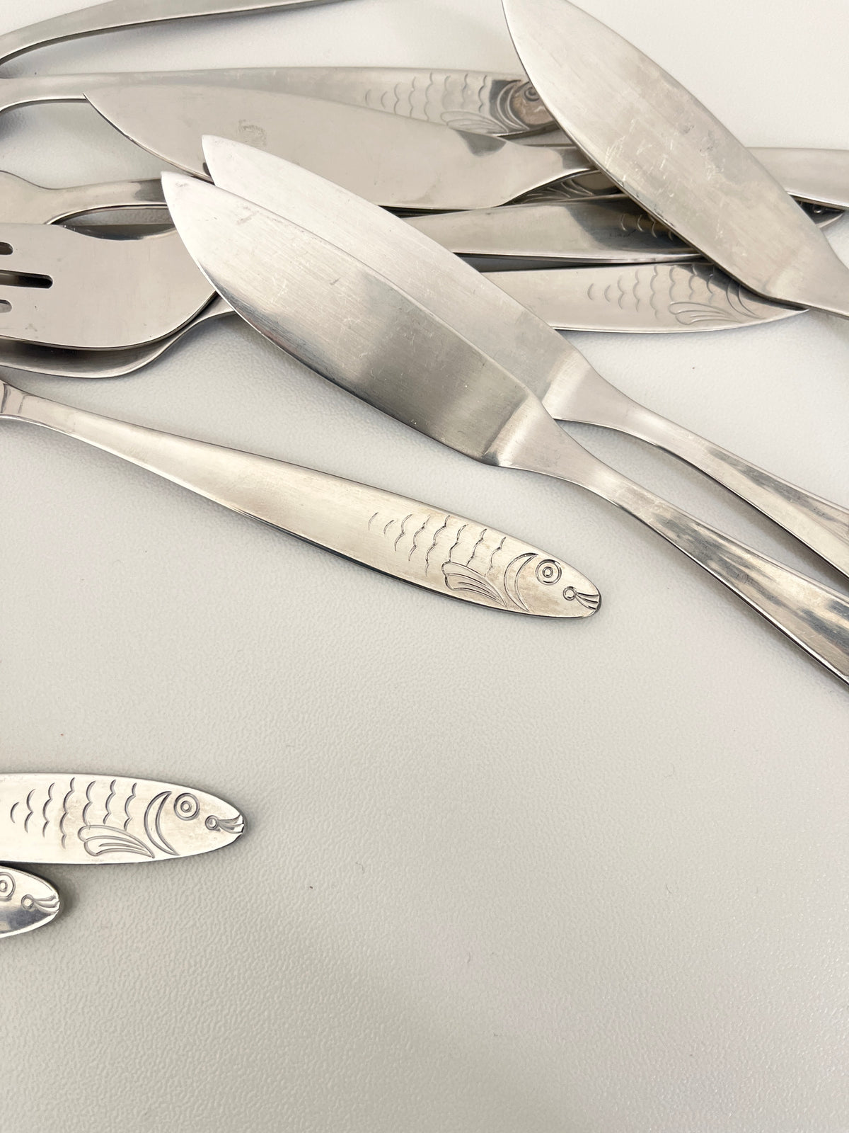 12-Piece Stainless Steel Fish Cutlery Set, WMF Cannes, Germany 1960s